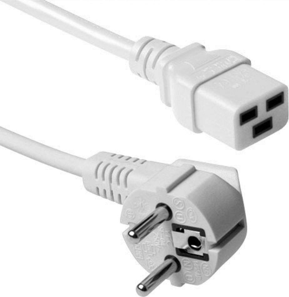 ACT AK5413 Stromkabel Weiß 0,6 m CEE7/7 C19-Koppler (AK5413)