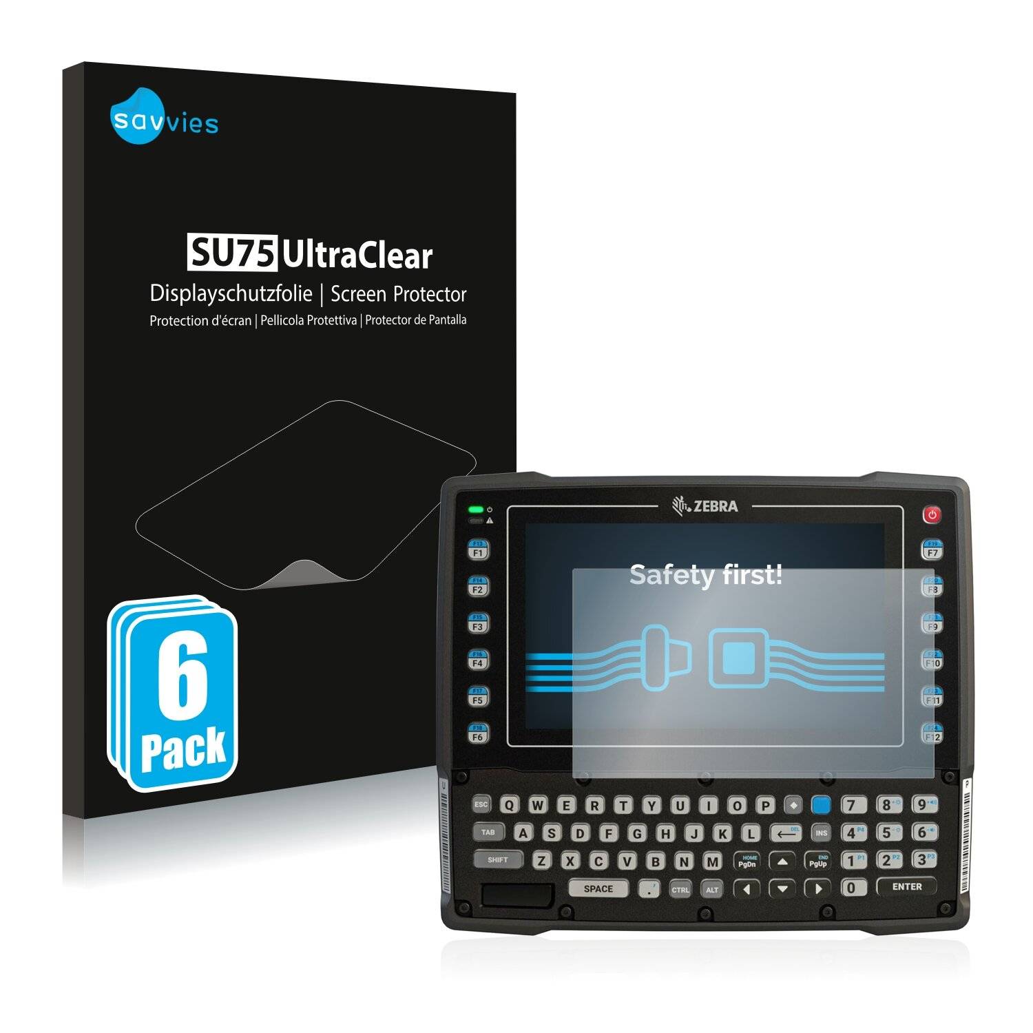 6x Savvies SU75 Displayschutzfolie für Zebra