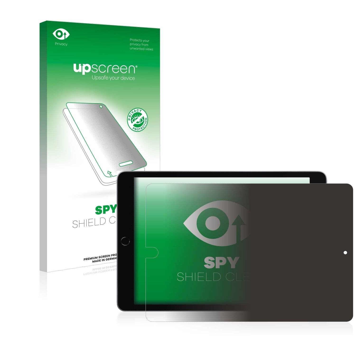 upscreen Spy Shield Clear Premium Blickschutzfolie für Apple iPad 10.2 WiFi Cellular 2021