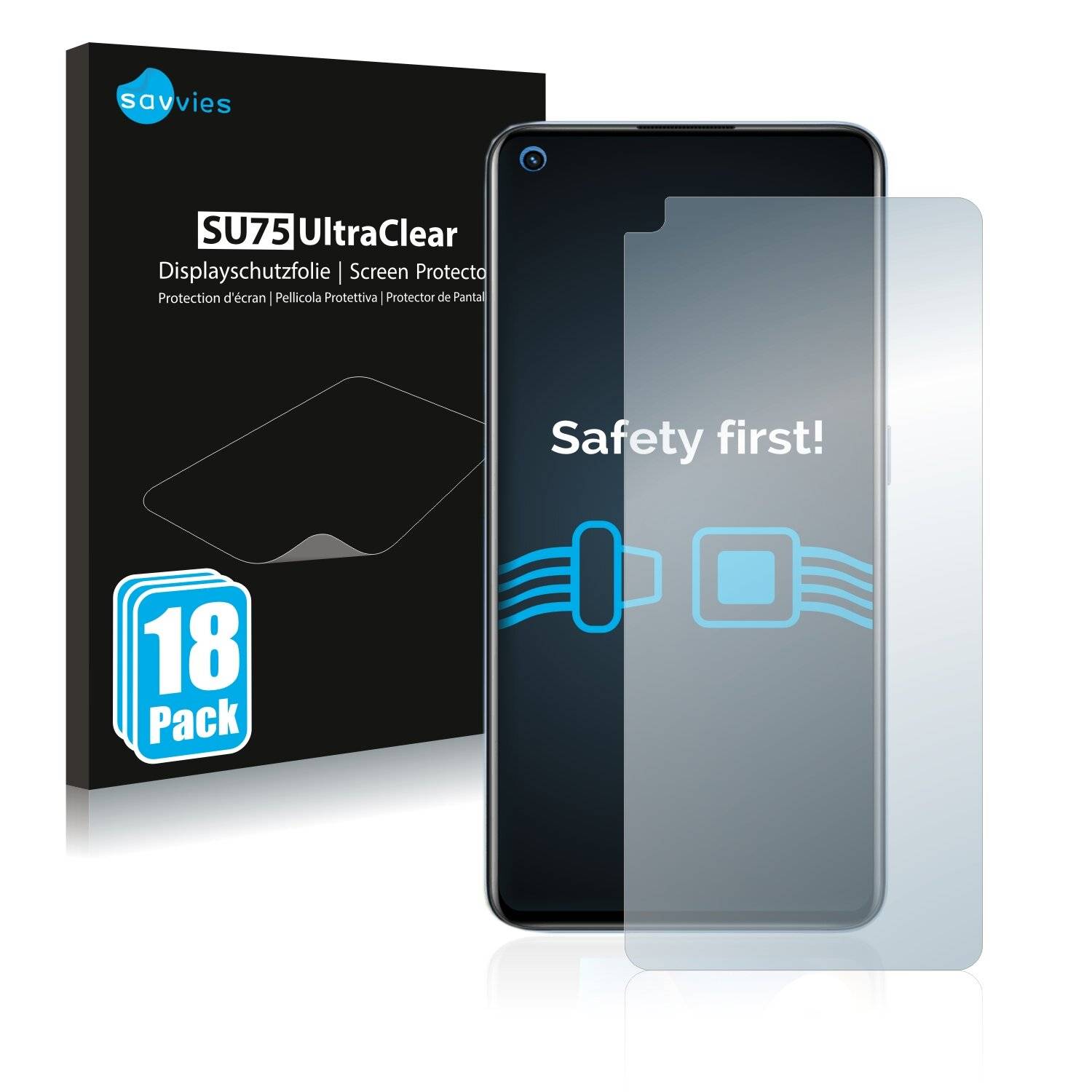 18x Savvies SU75 Displayschutzfolie für Realme GT Neo