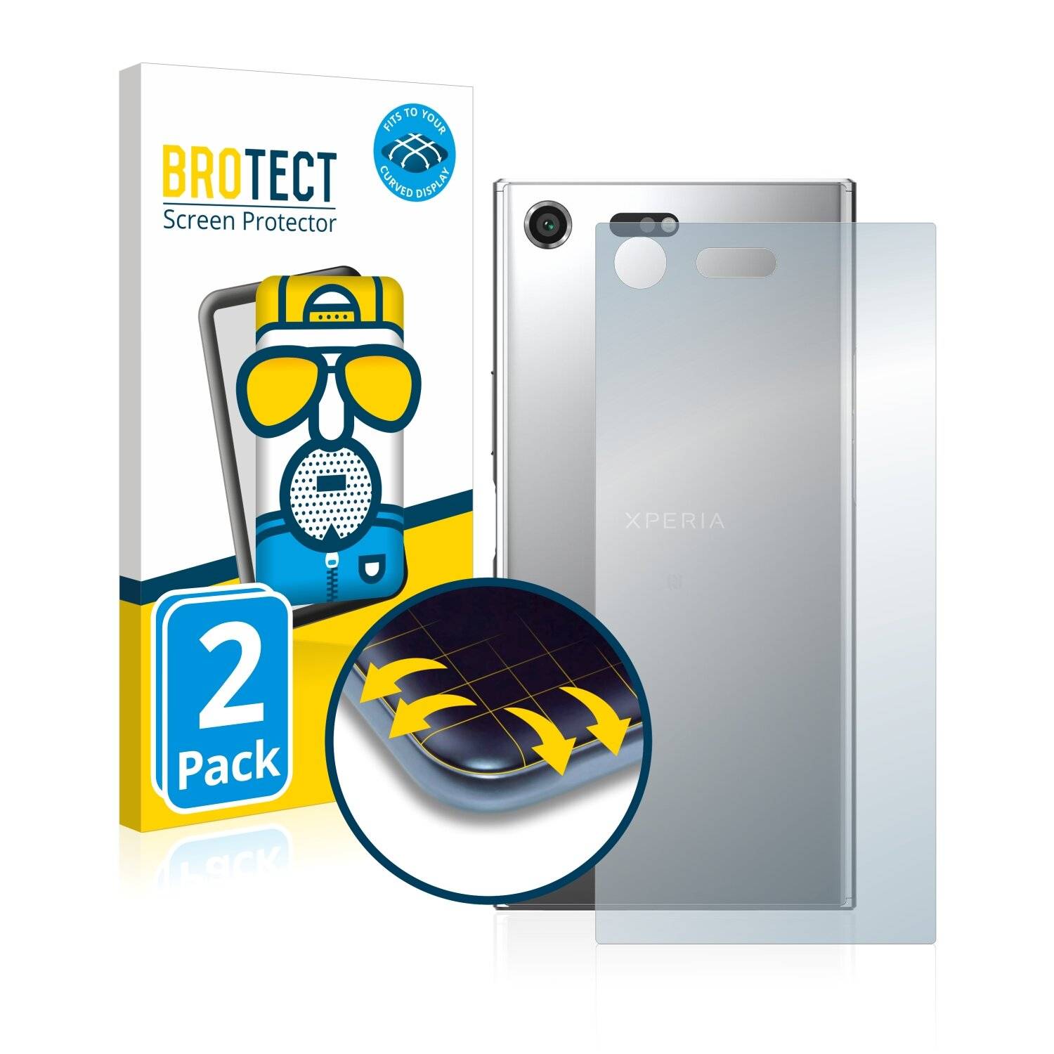 2x BROTECT Flex Matte Full-Cover Displayschutzfolie für Sony Xperia XZ Premium