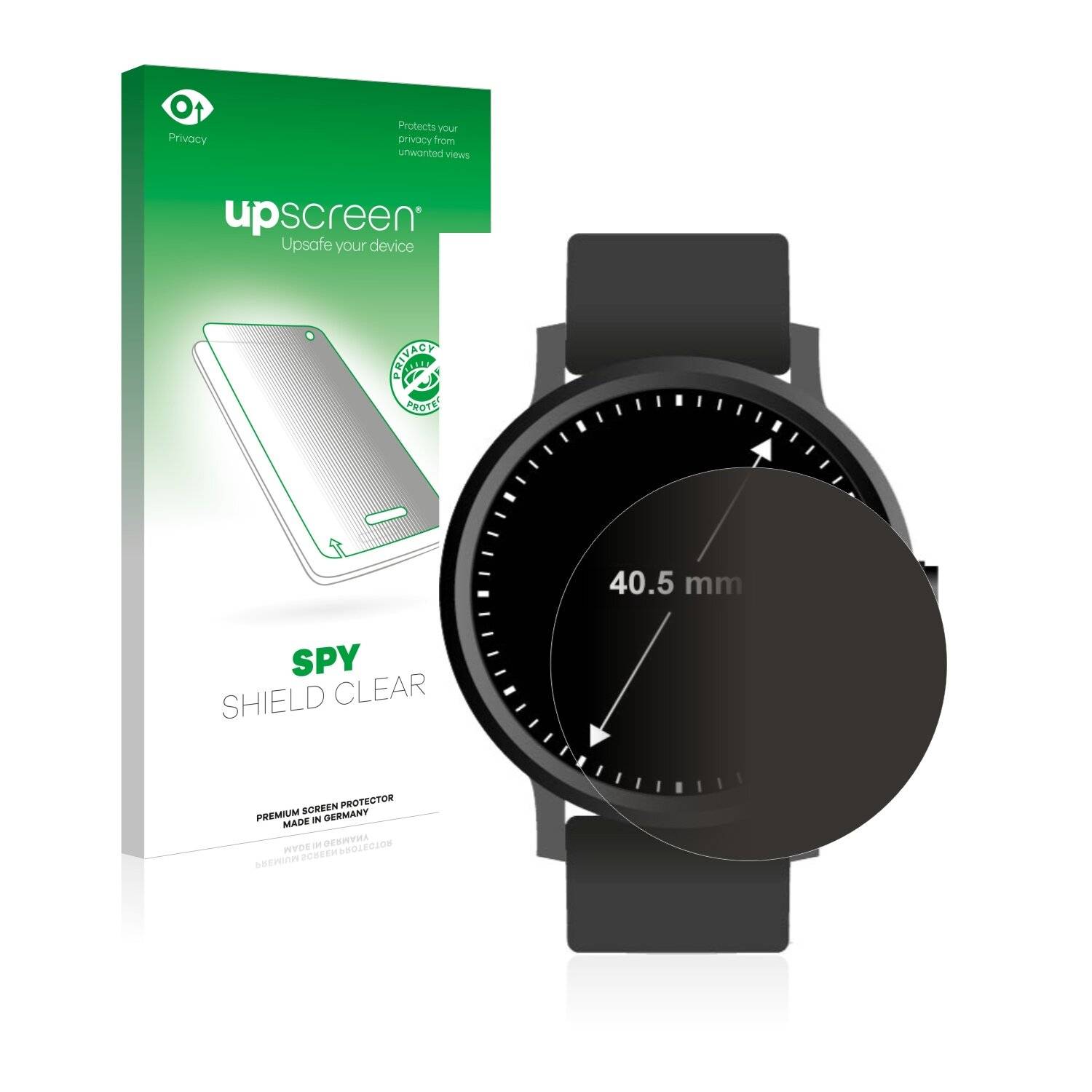 upscreen Spy Shield Clear Premium Blickschutzfolie für Armbanduhren (Kreisrund, Durchmesser: