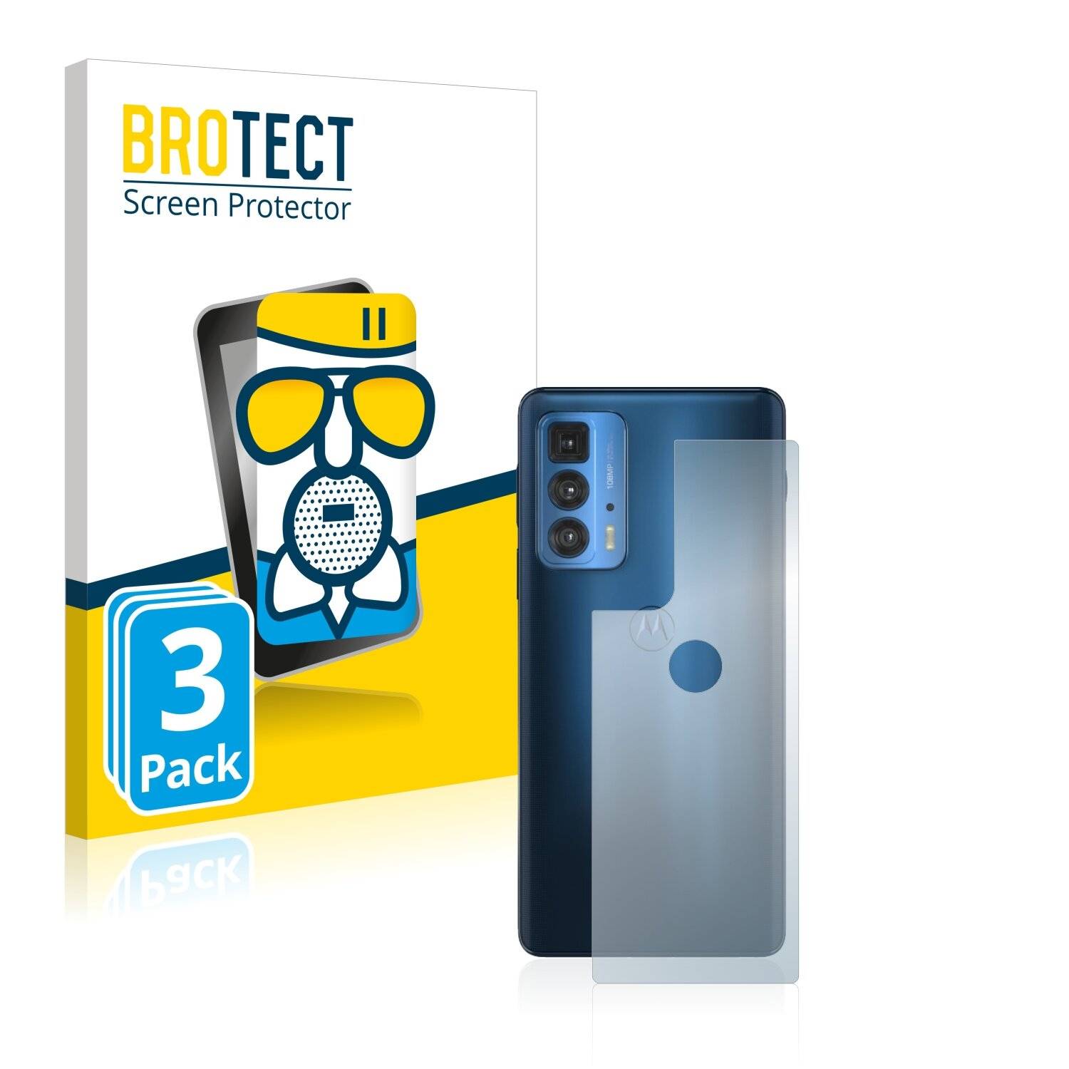 3x BROTECT AirGlass Matte Schutzglas Folie für Motorola Edge S Pro