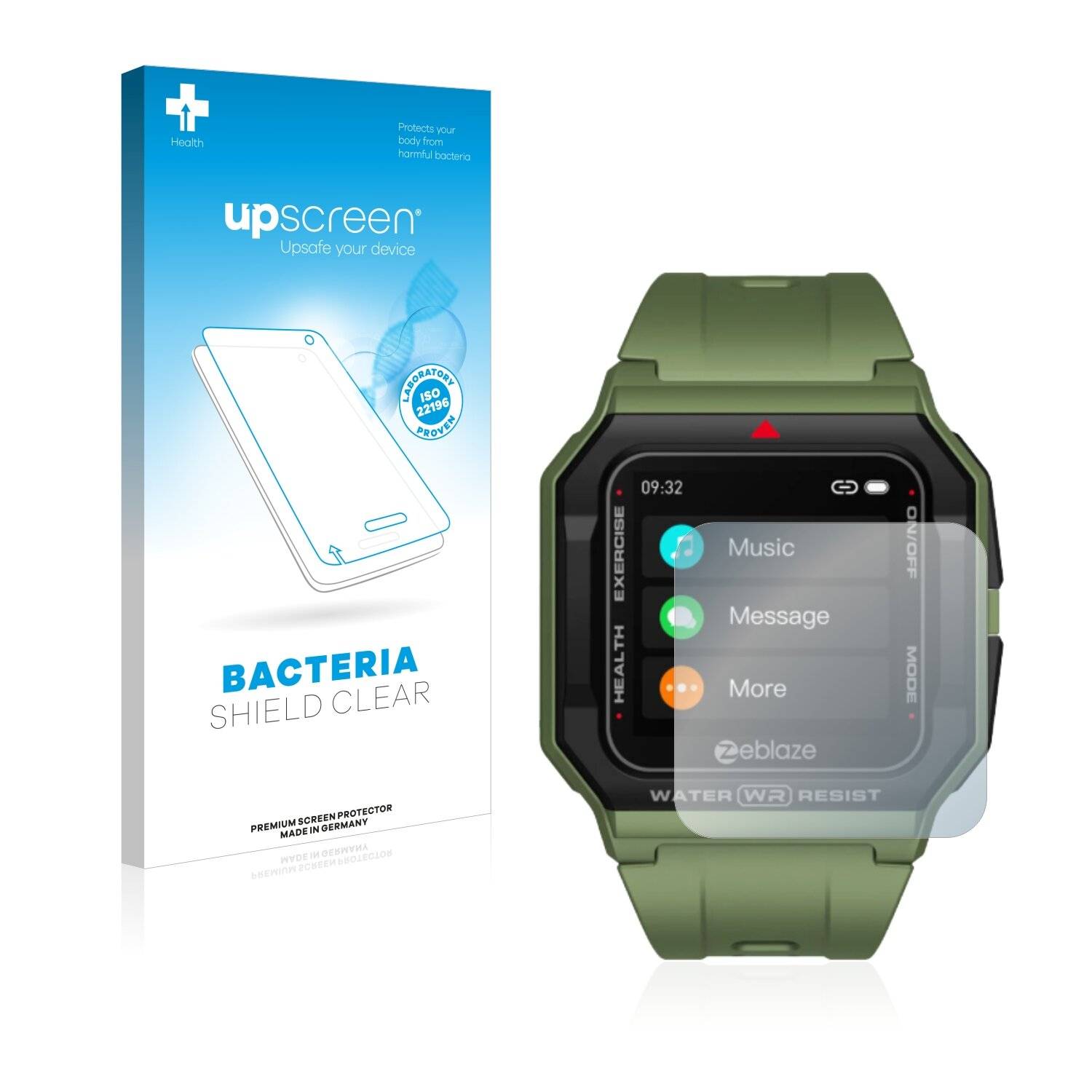 upscreen Bacteria Shield Clear Premium Antibakterielle Displayschutzfolie für Zeblaze
