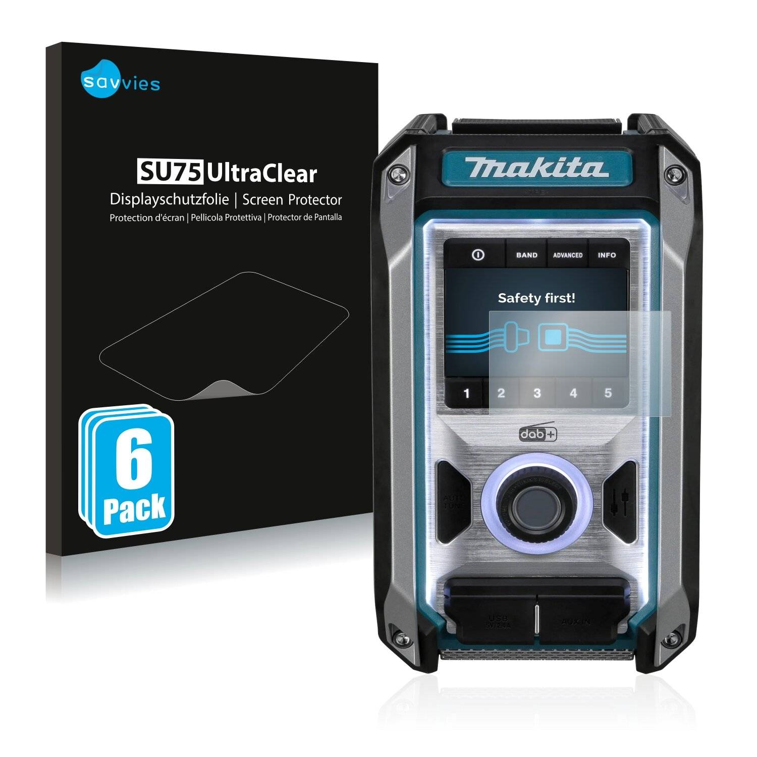 6x Savvies SU75 Displayschutzfolie für Makita