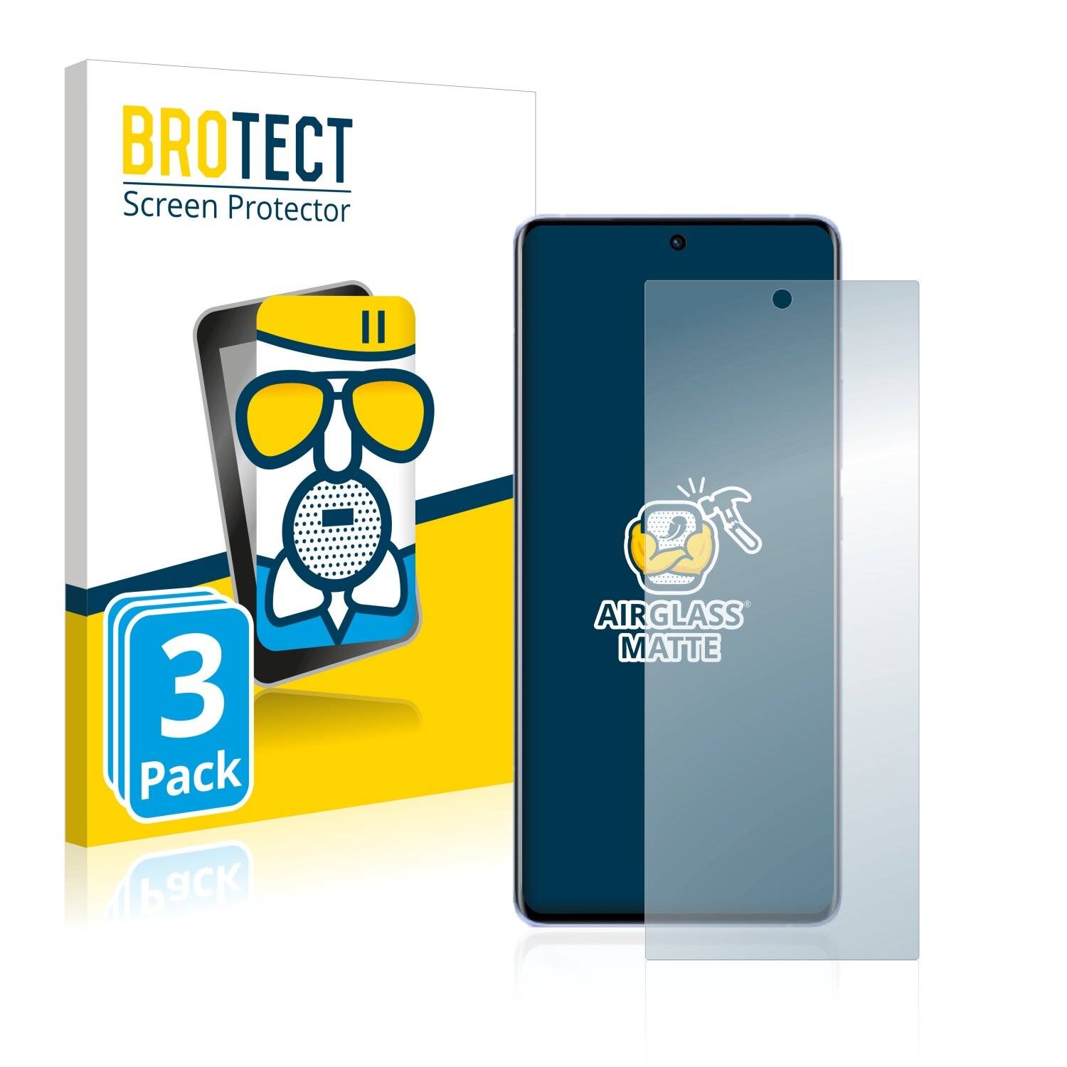 3x BROTECT AirGlass Matte Schutzglas Folie für Vivo X70