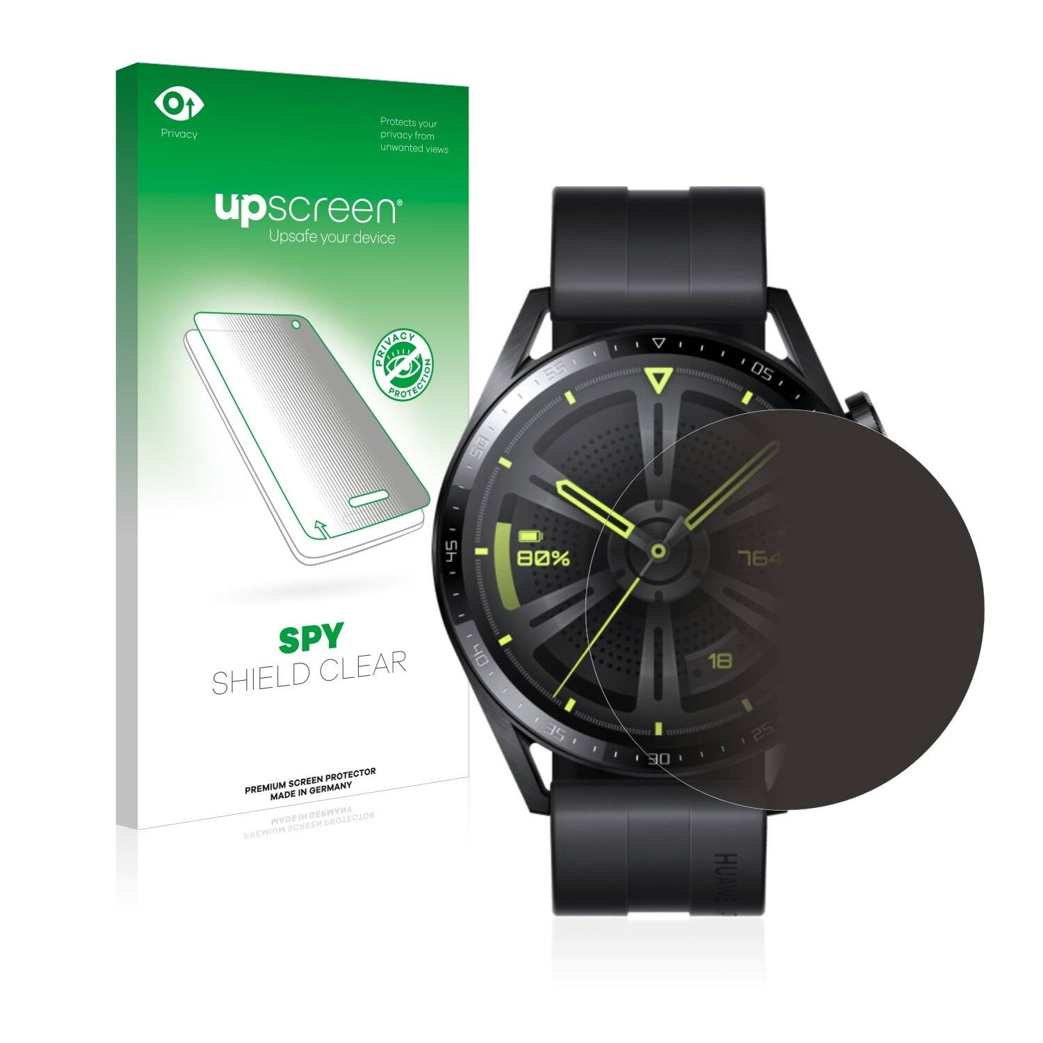 upscreen Spy Shield Clear Premium Blickschutzfolie für Huawei Watch GT 3 (46