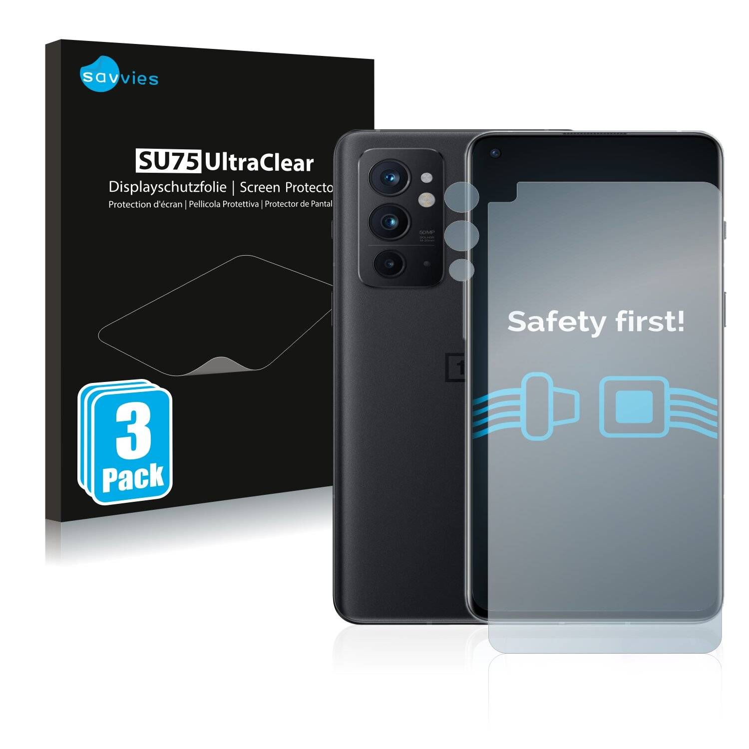 6x Savvies SU75 Displayschutzfolie für OnePlus 9RT 5G (Vorderseite +