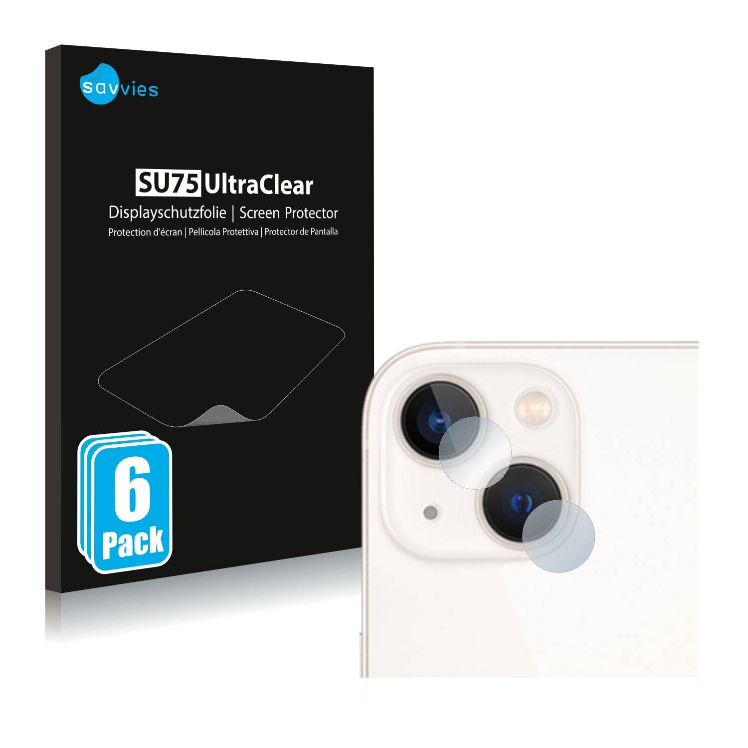 6x Savvies SU75 Displayschutzfolie für Apple iPhone 13 (NUR