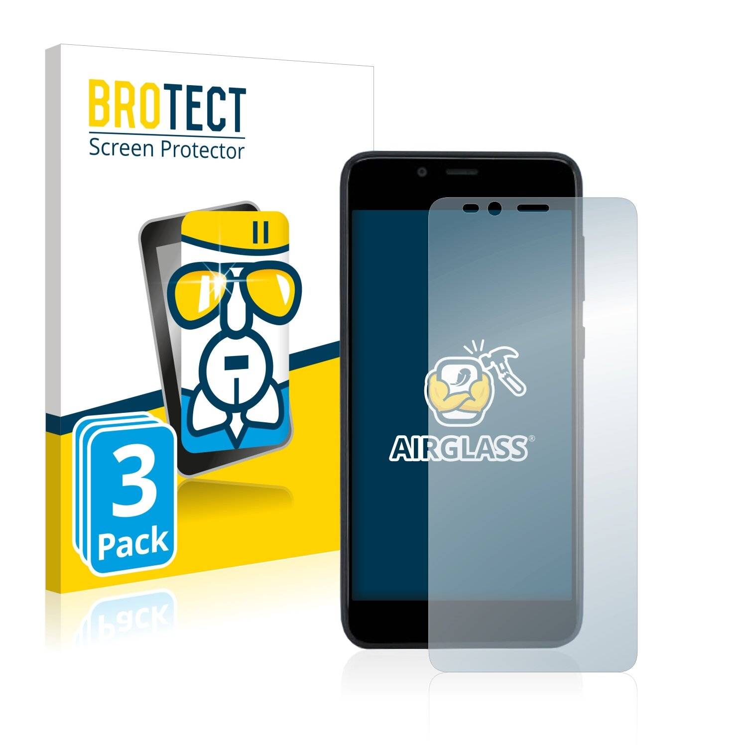 3x BROTECT AirGlass Schutzglas Folie für Lenovo