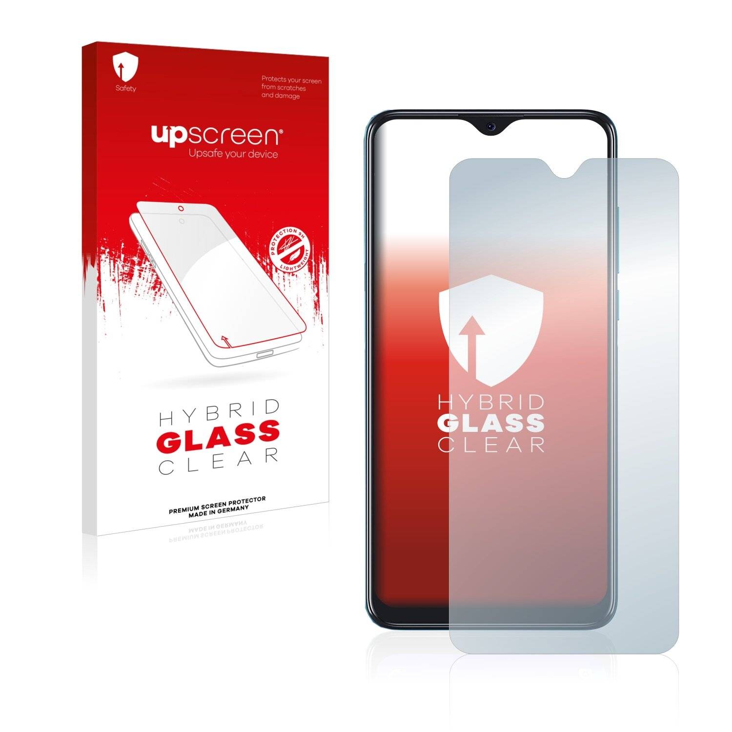 upscreen Hybrid Glass Clear Premium Schutzglas Folie für TCL 20