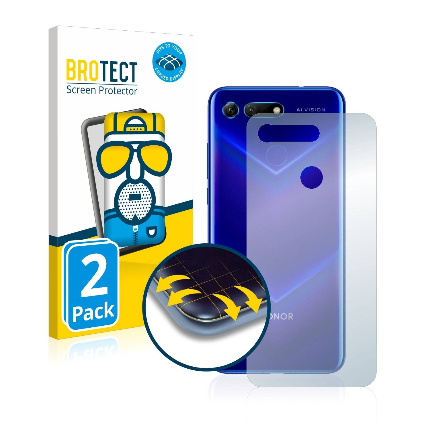 2x BROTECT Flex Matte Full-Cover Displayschutzfolie für Honor View 20