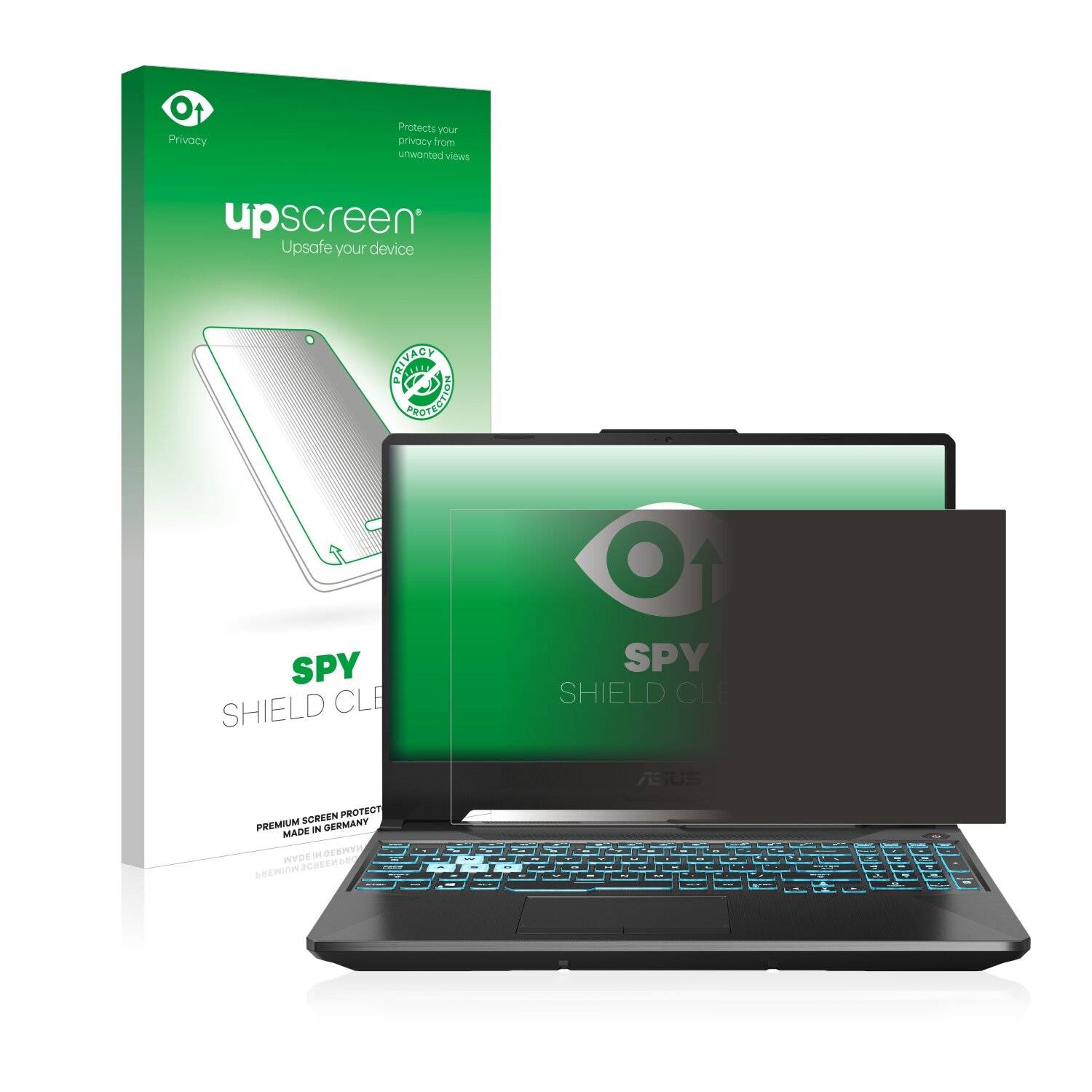 upscreen Spy Shield Clear Premium Blickschutzfolie für Asus TUF Gaming