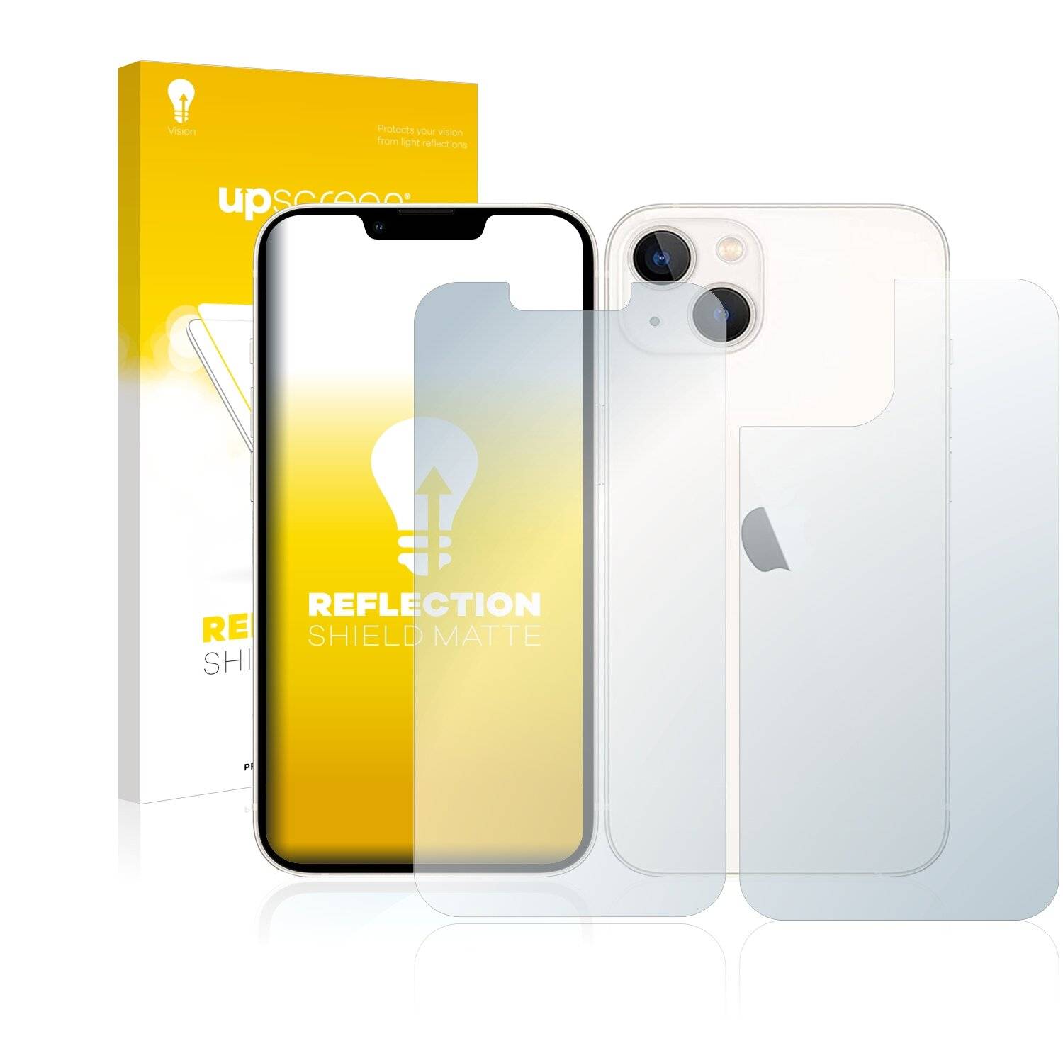 upscreen Reflection Shield Matte Premium Displayschutzfolie für Apple iPhone 13 (Vorder +
