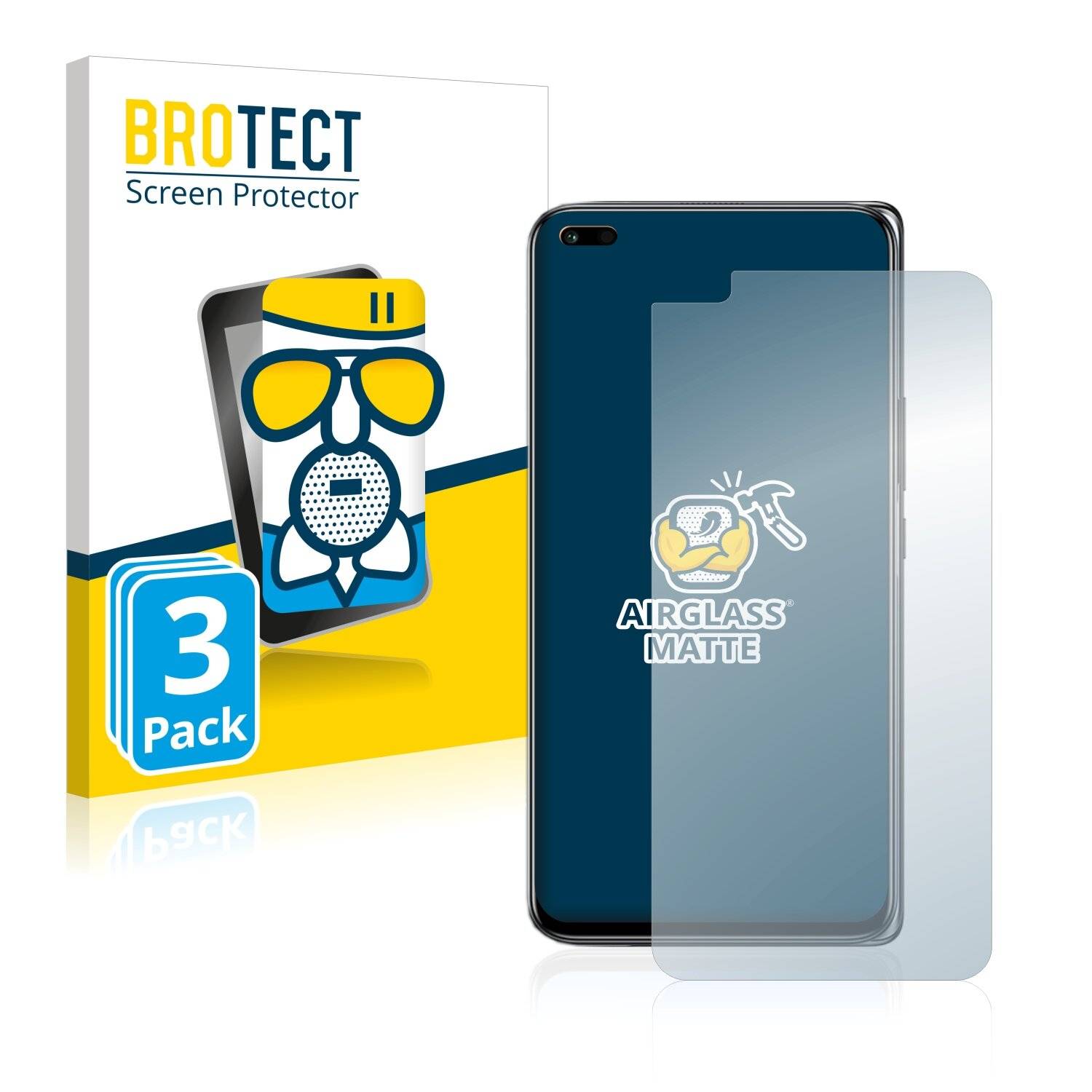 3x BROTECT AirGlass Matte Schutzglas Folie für Honor Play 5