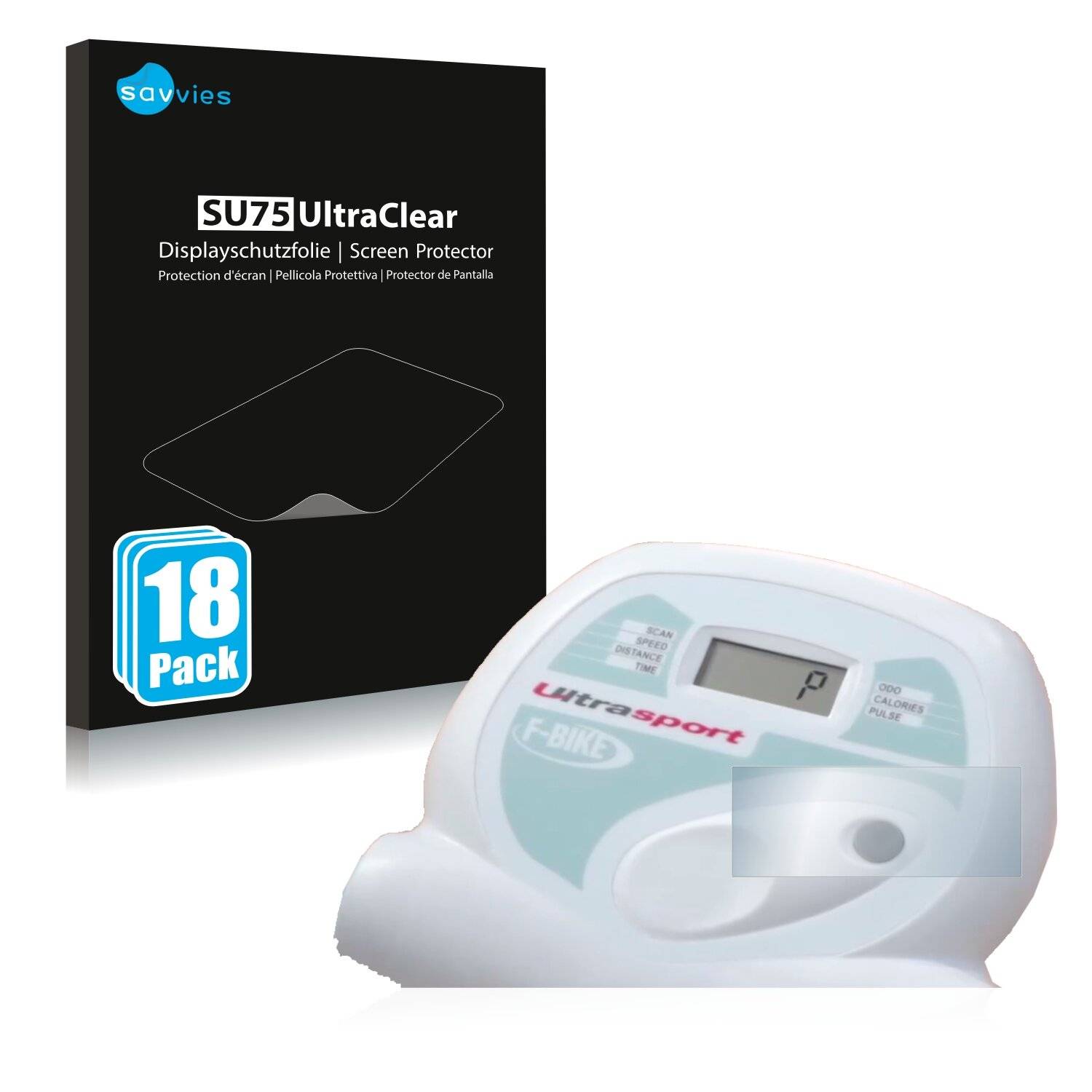 18x Savvies SU75 Displayschutzfolie für Ultrasport