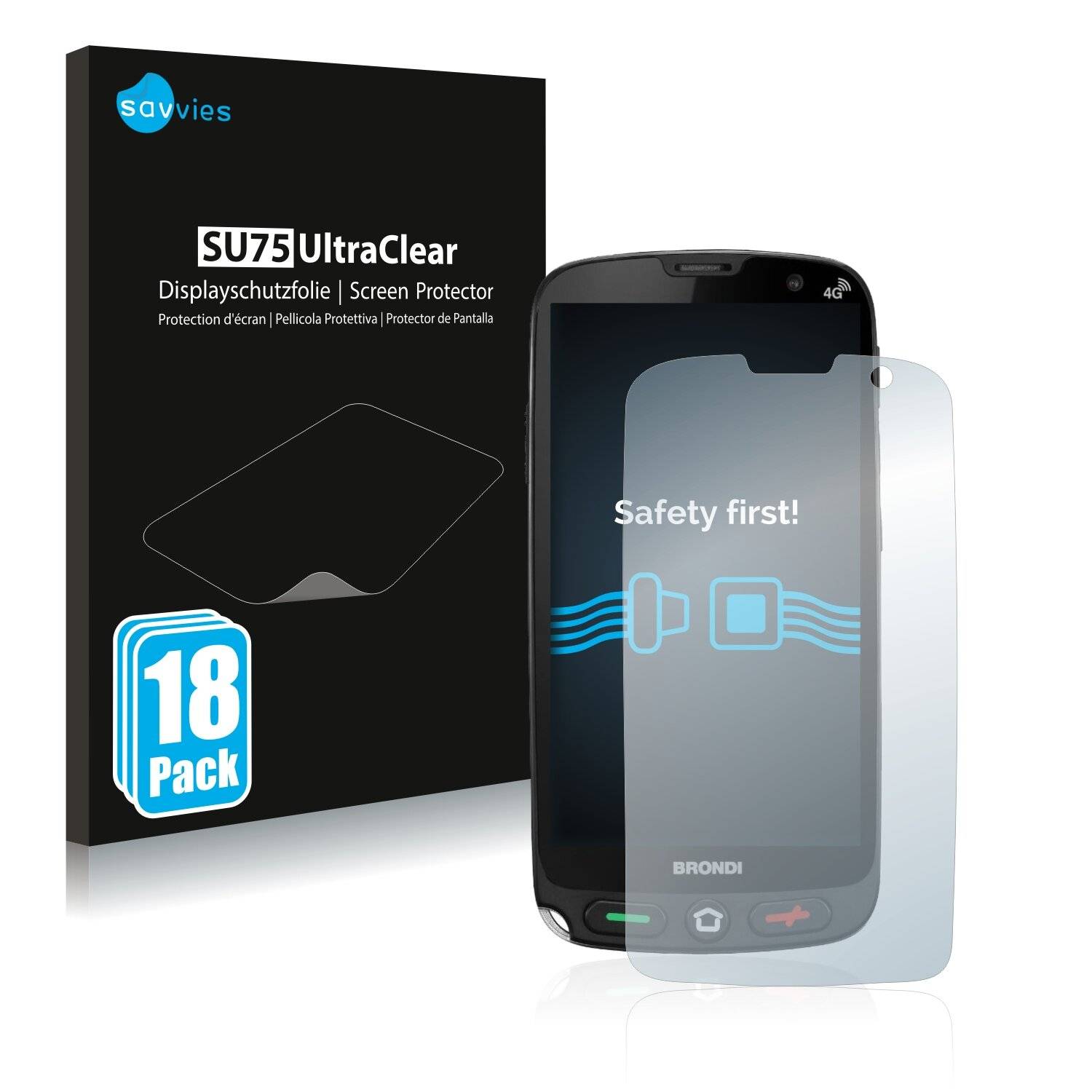 18x Savvies SU75 Displayschutzfolie für Brondi Amico
