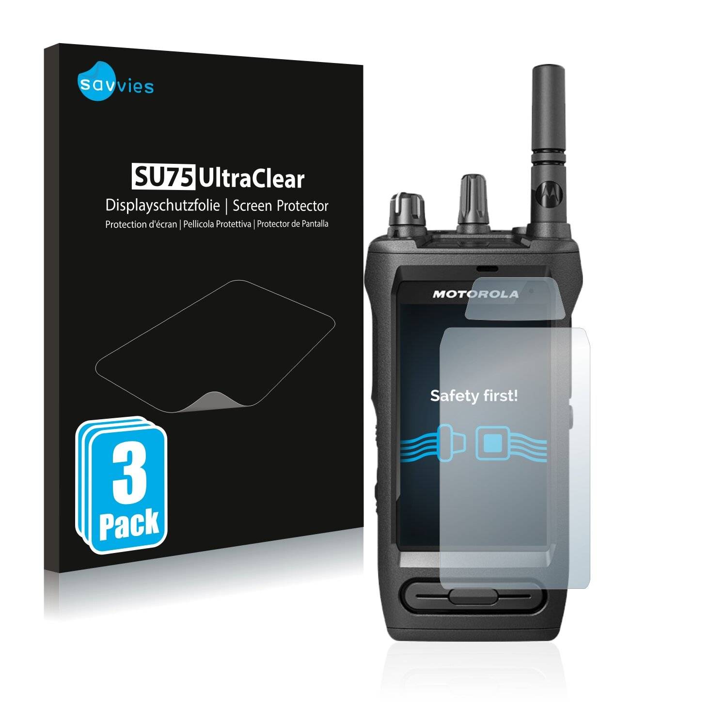 6x Savvies SU75 Displayschutzfolie für Motorola Mototrbo