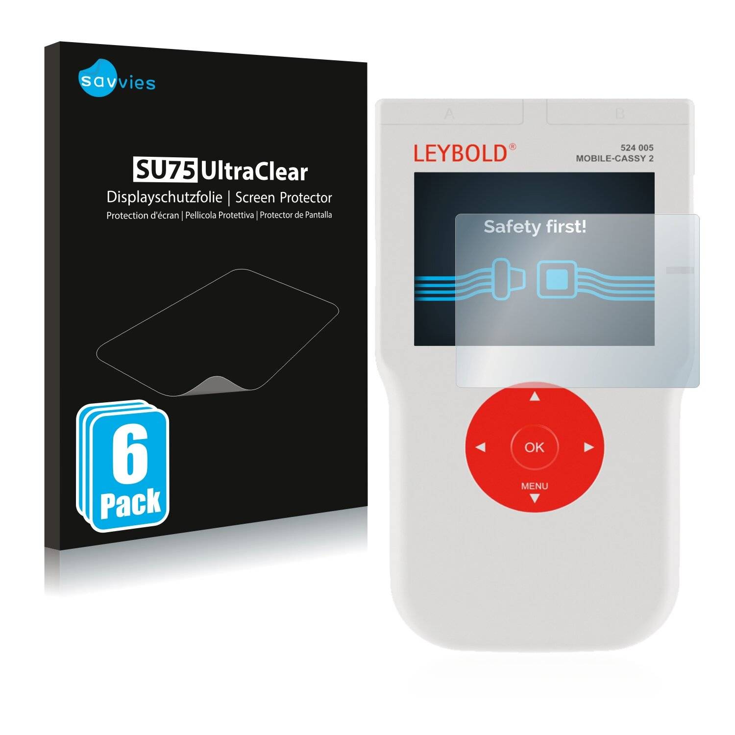 6x Savvies SU75 Displayschutzfolie für Leybold Mobile-CASSY