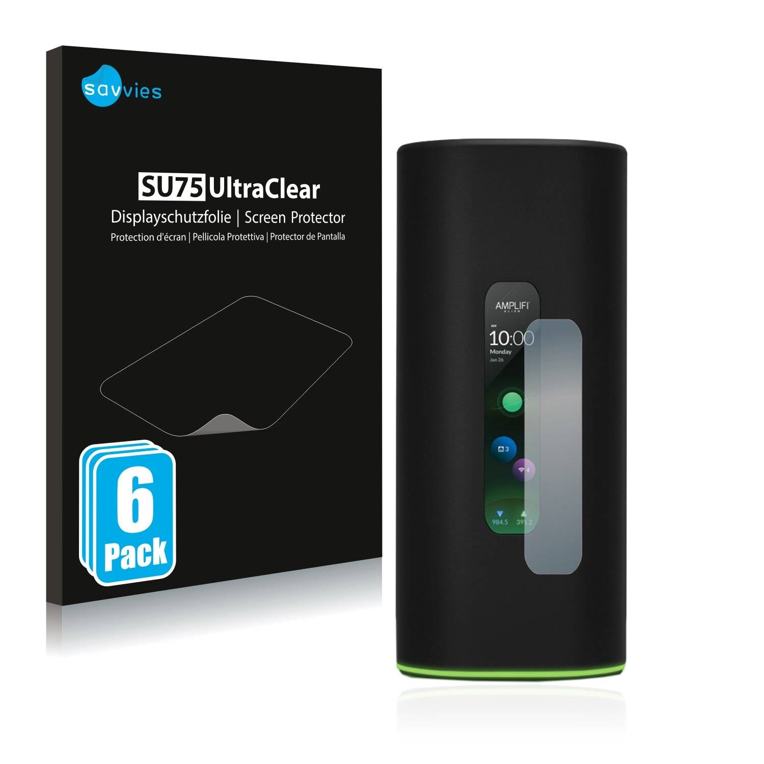 6x Savvies SU75 Displayschutzfolie für Ubiquiti Amplifi