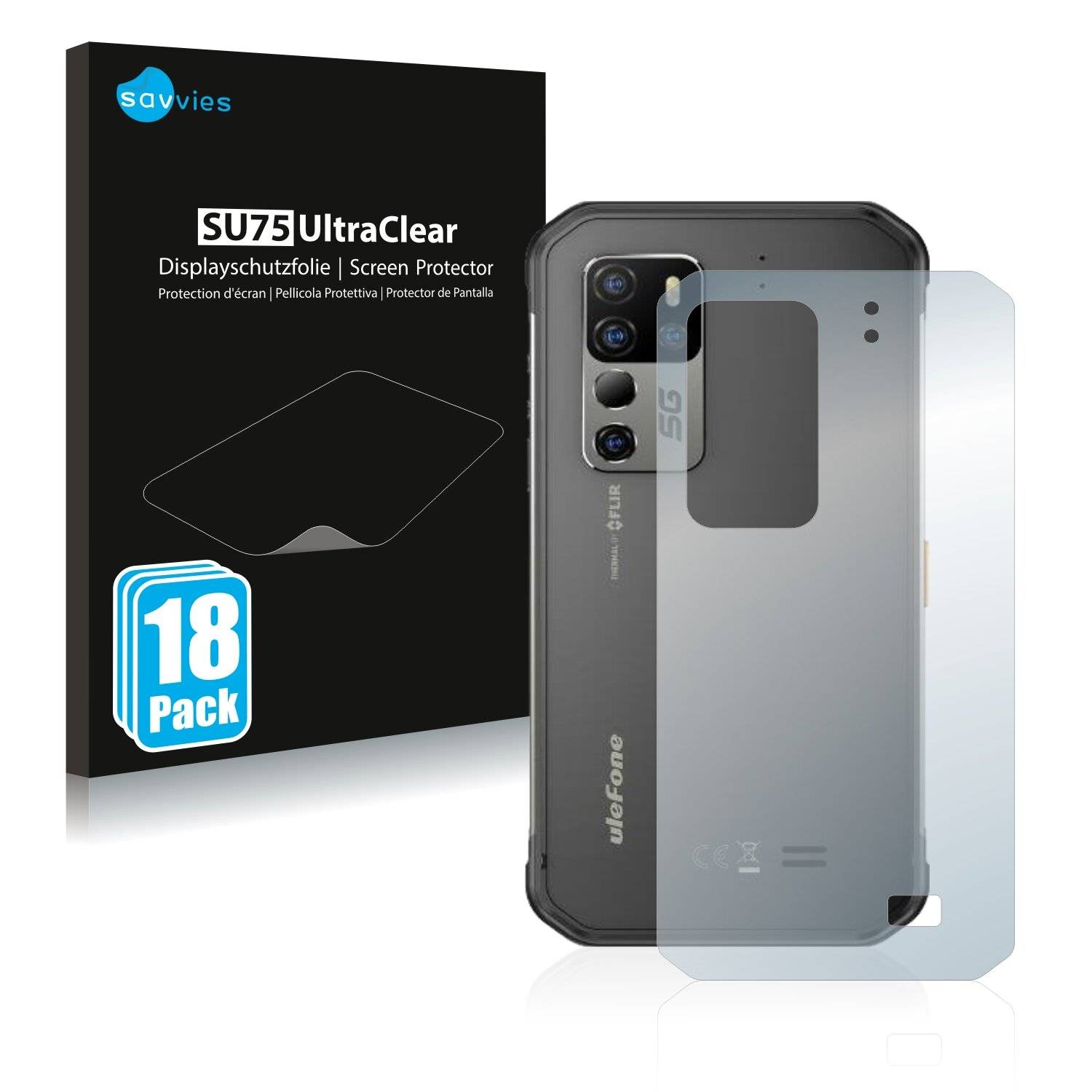 18x Savvies SU75 Displayschutzfolie für Ulefone Armor 11T 5G