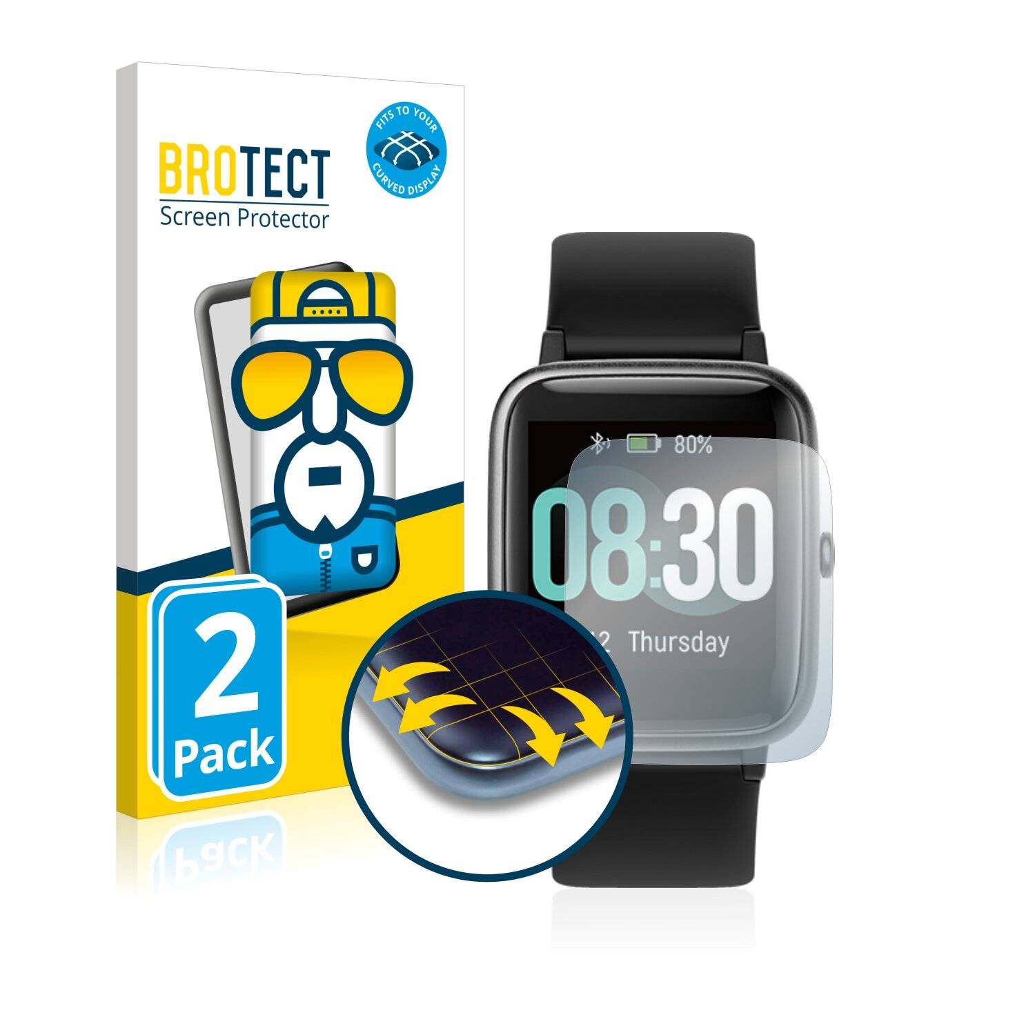 2x BROTECT Flex Full-Cover Displayschutzfolie für Putare