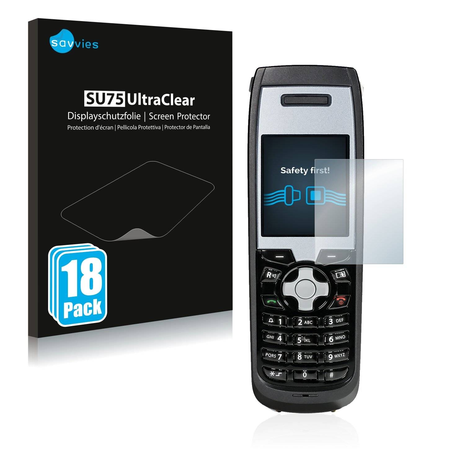 18x Savvies SU75 Displayschutzfolie für Funktel