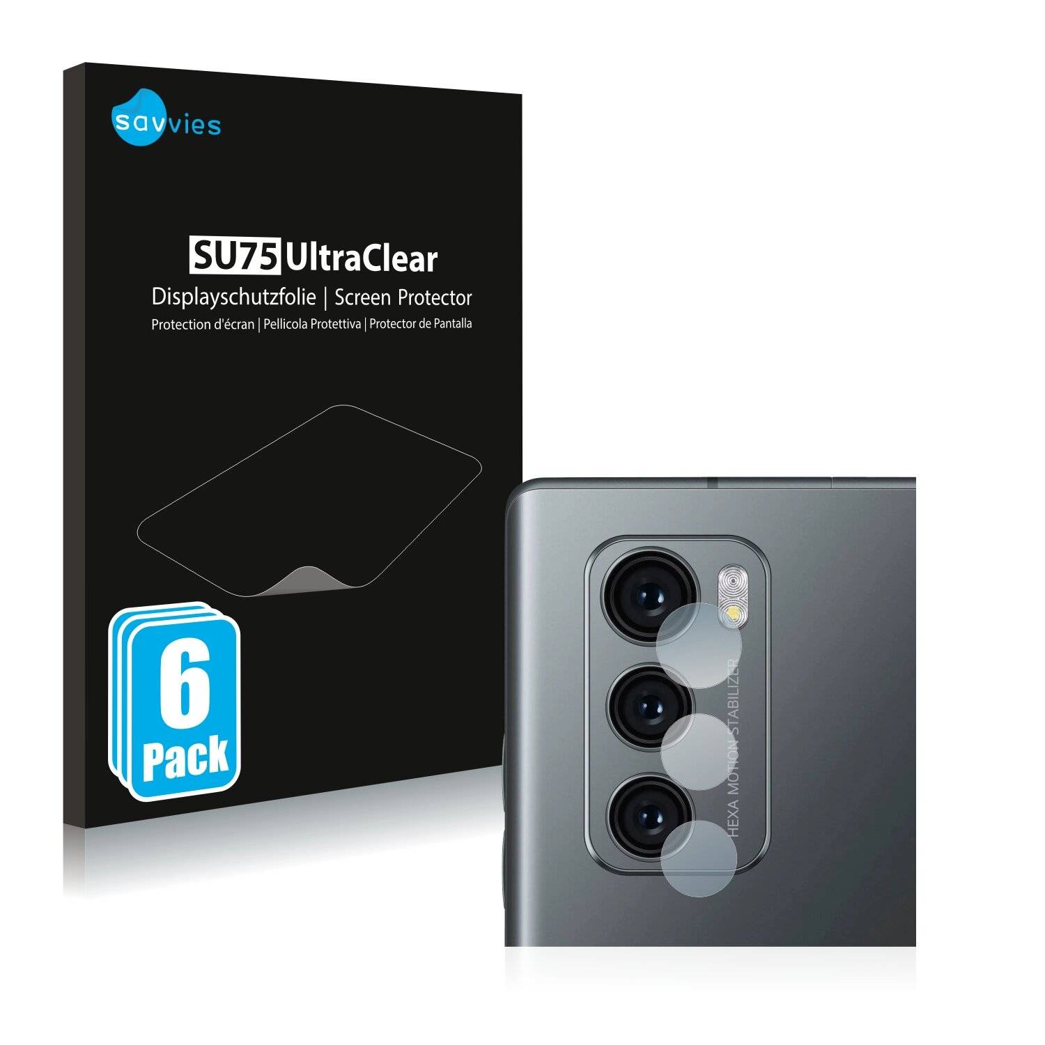 6x Savvies SU75 Displayschutzfolie für LG Wing (NUR
