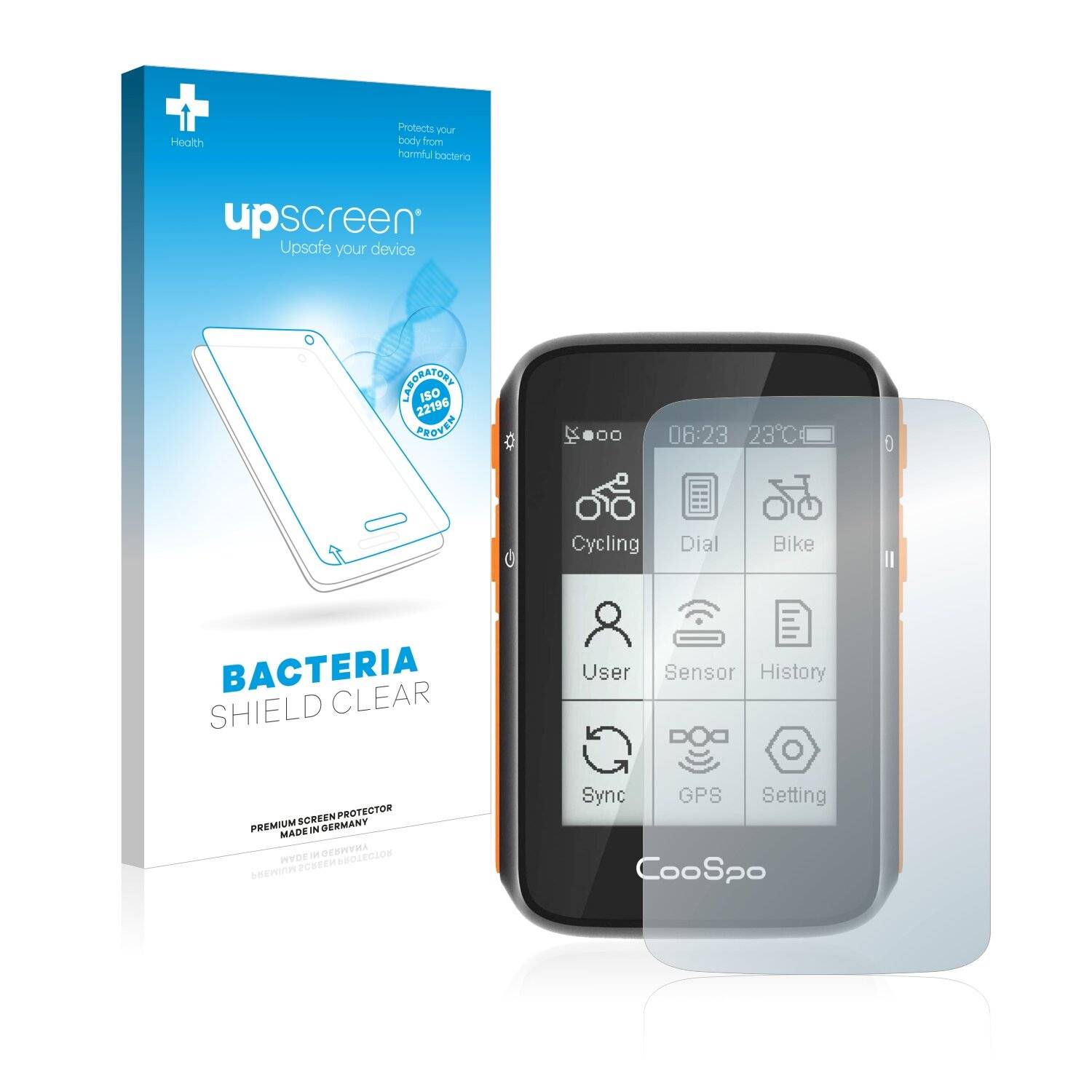 upscreen Bacteria Shield Clear Premium Antibakterielle Displayschutzfolie für CooSpo
