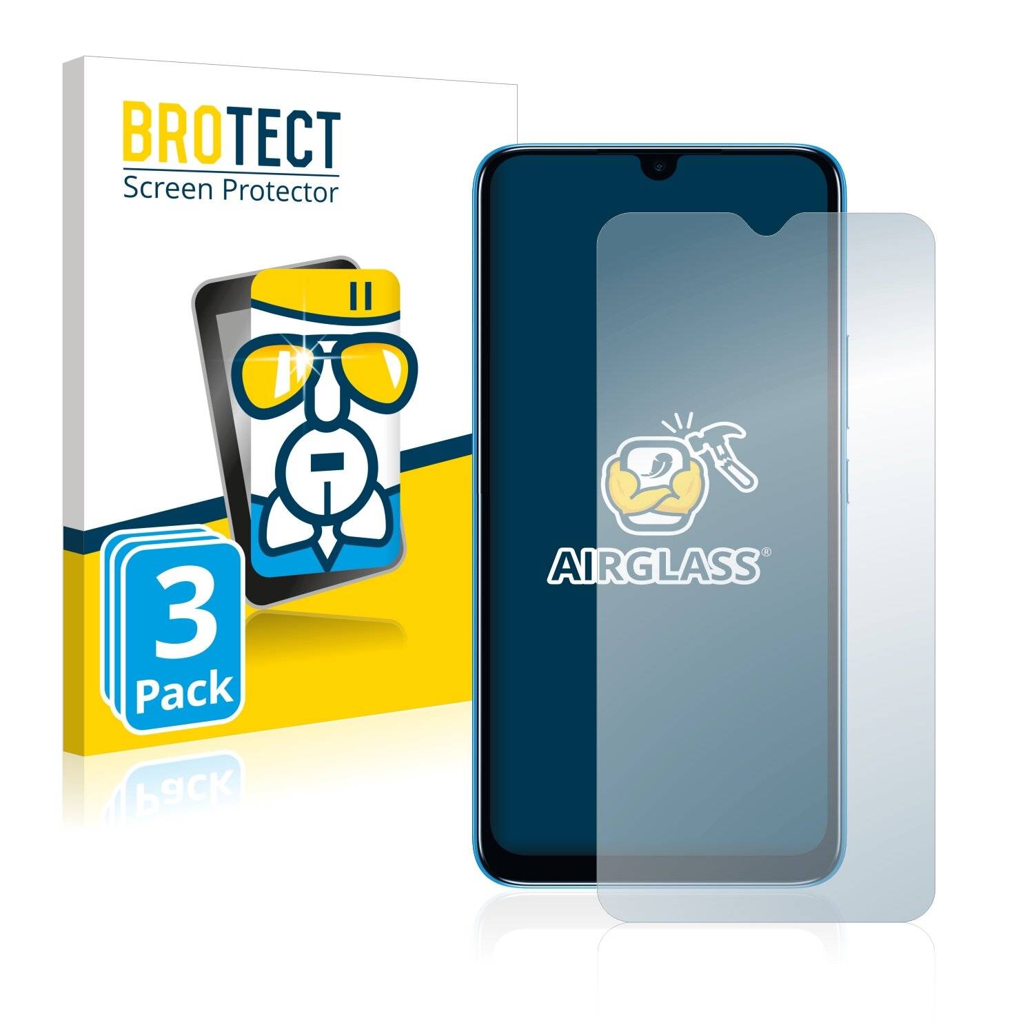 3x BROTECT AirGlass Schutzglas Folie für Infinix Smart