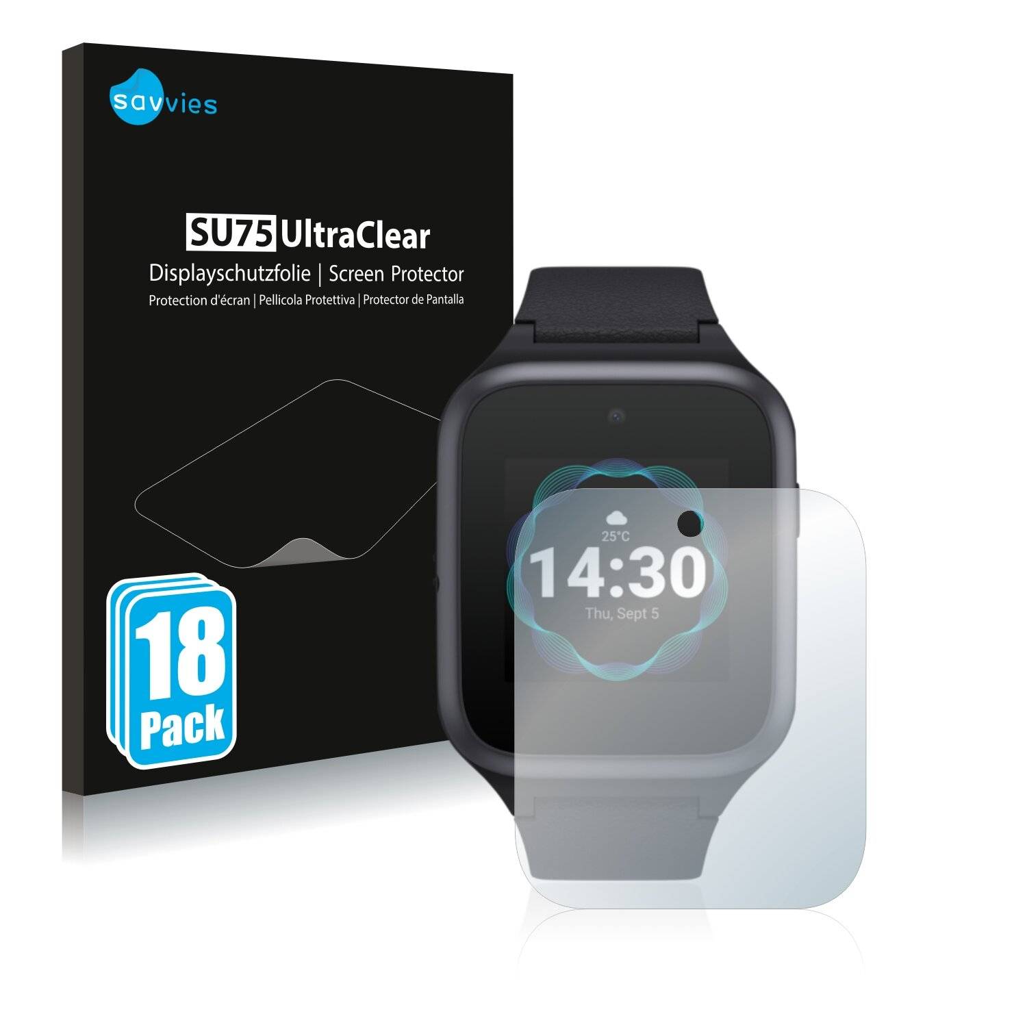 18x Savvies SU75 Displayschutzfolie für TCL Family Watch
