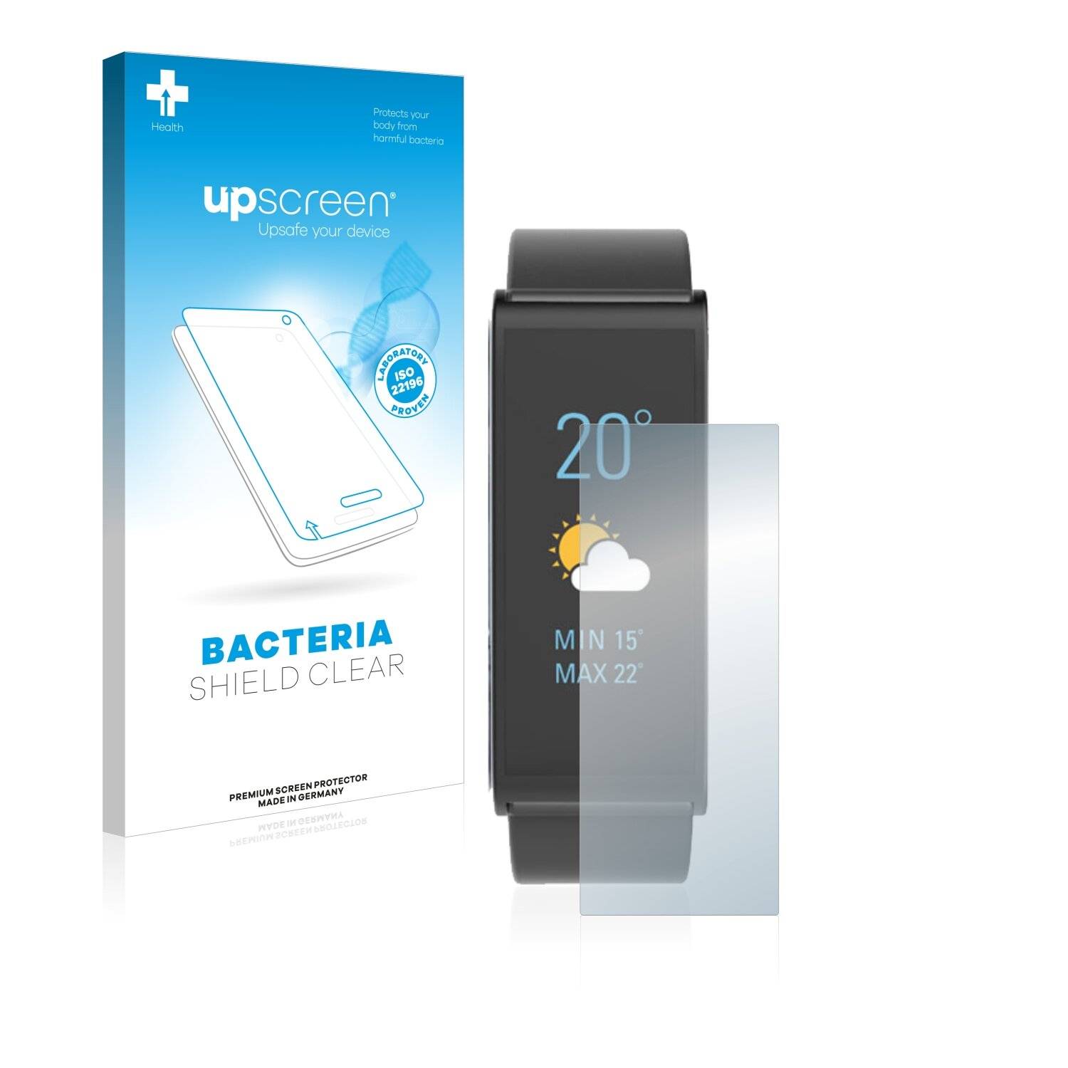 upscreen Bacteria Shield Clear Premium Antibakterielle Displayschutzfolie für MyKronoz ZeFit