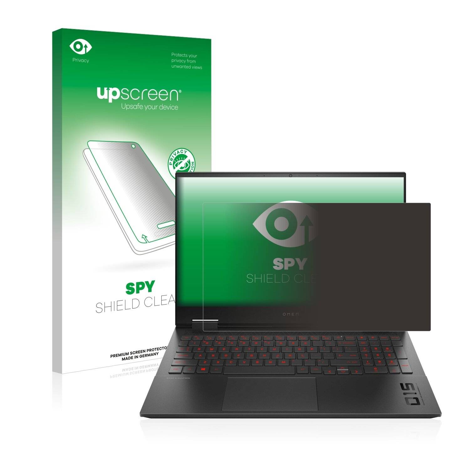 upscreen Spy Shield Clear Premium Blickschutzfolie für HP Omen
