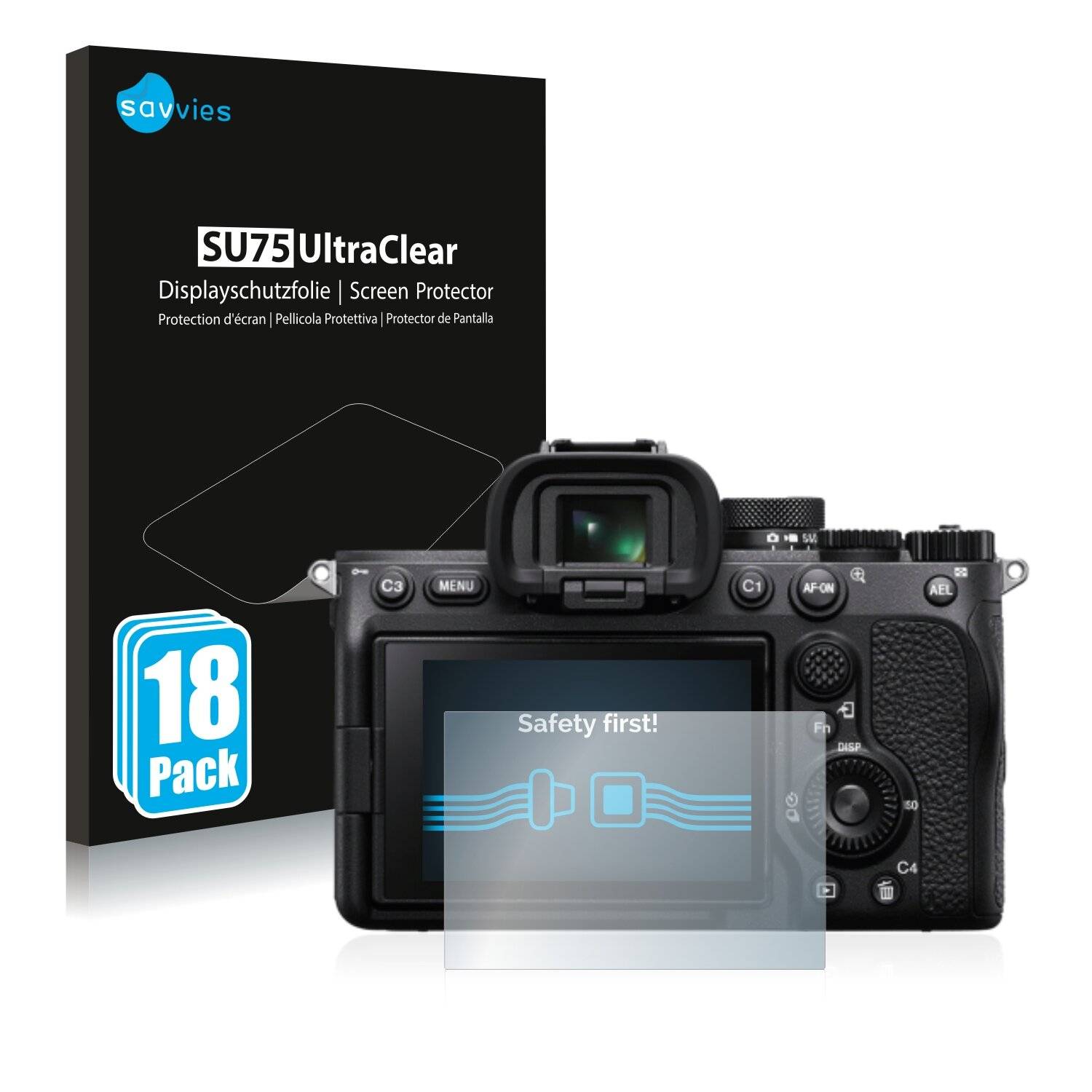 18x Savvies SU75 Displayschutzfolie für Sony Alpha 7