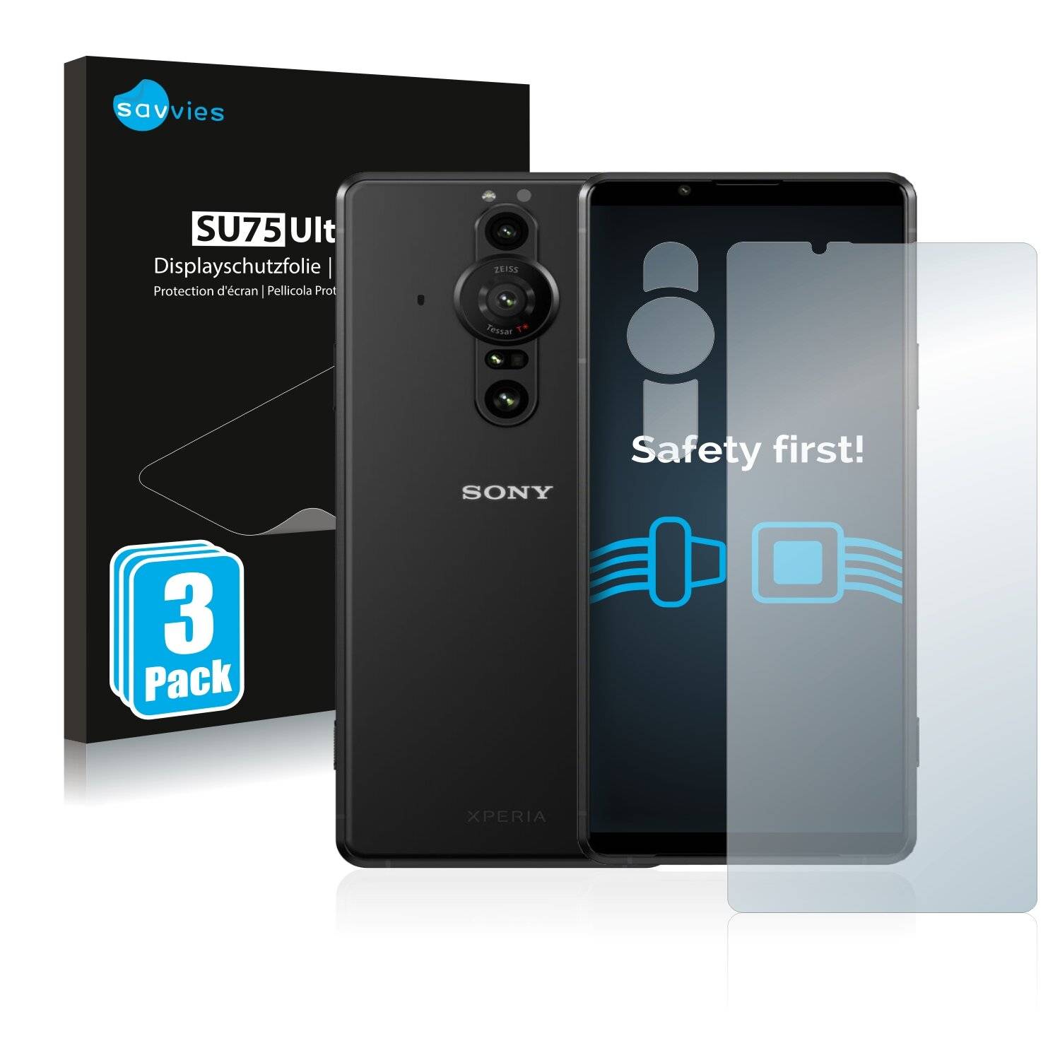6x Savvies SU75 Displayschutzfolie für Sony Xperia Pro-I (Vorderseite +