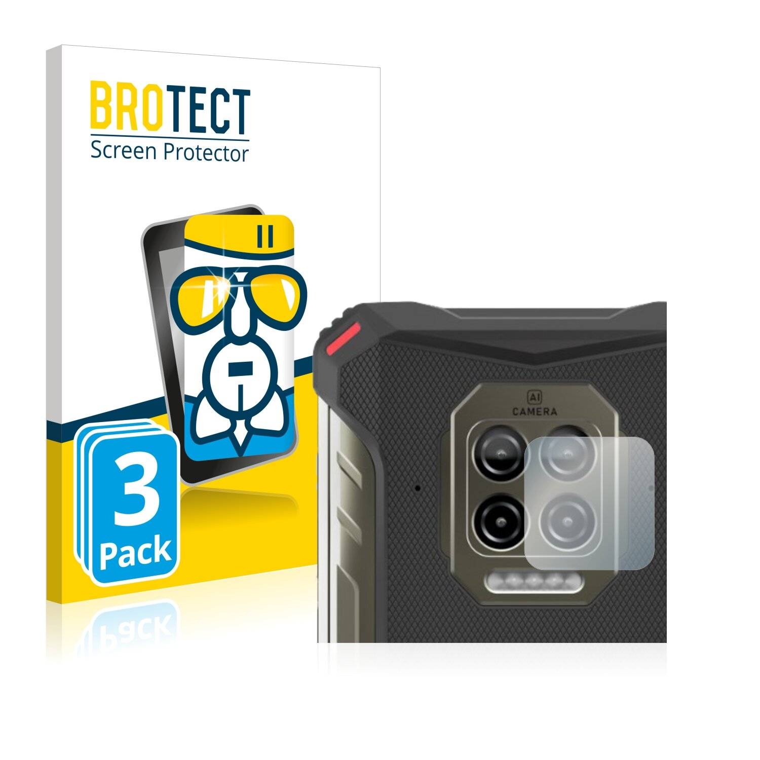 3x BROTECT AirGlass Schutzglas Folie für Doogee S86 (NUR