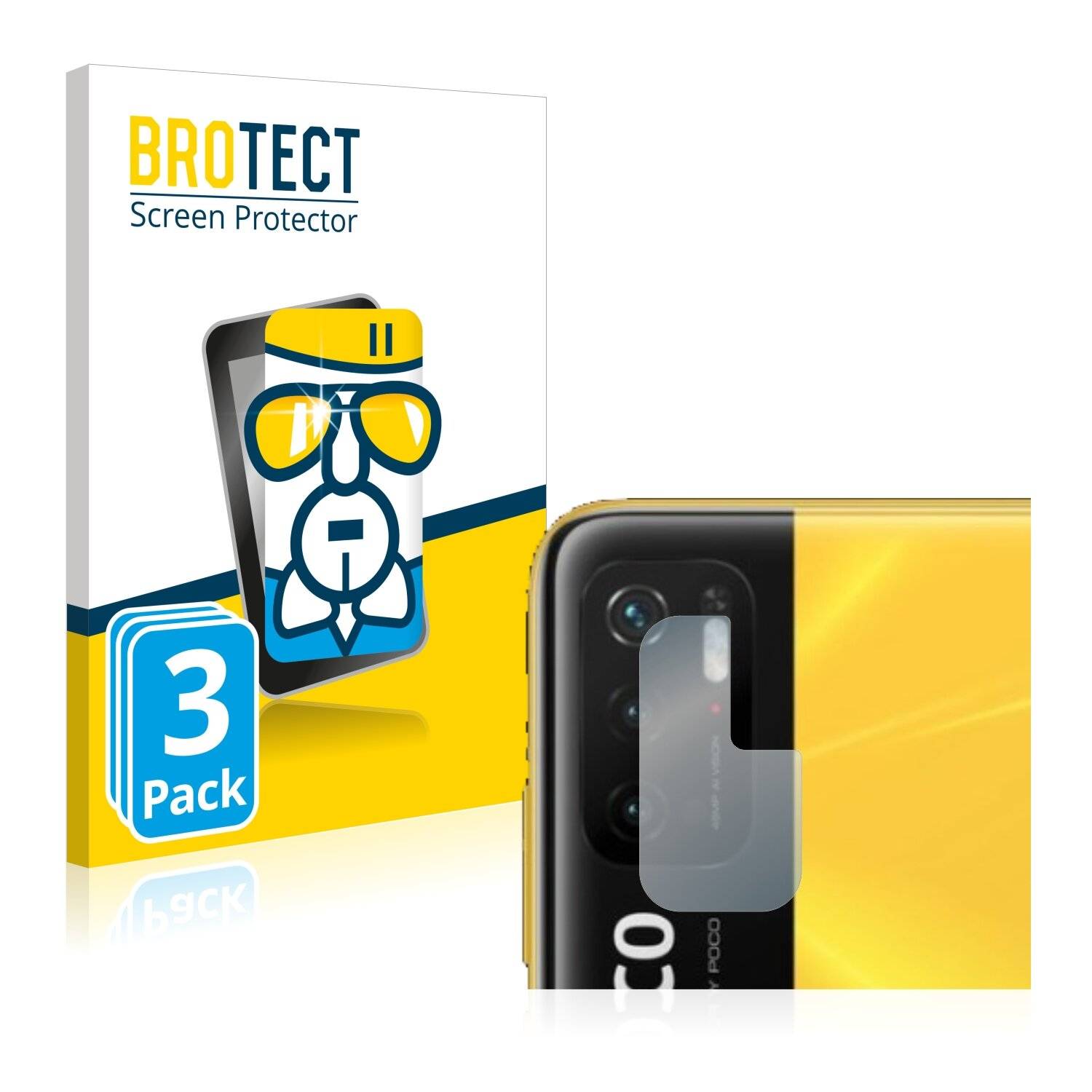 3x BROTECT AirGlass Schutzglas Folie für Xiaomi Poco M3 Pro (nur