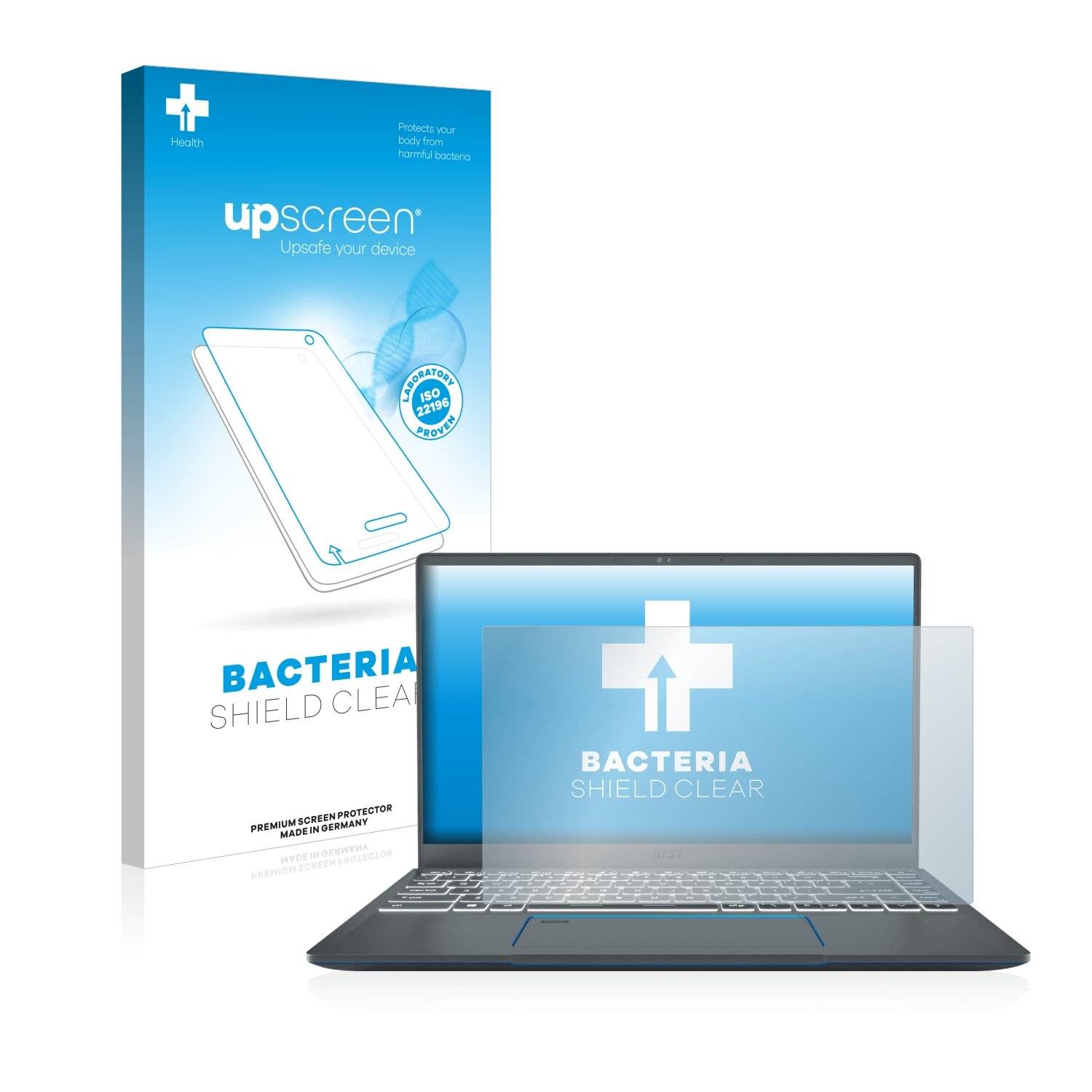 upscreen Bacteria Shield Clear Premium Antibakterielle Displayschutzfolie für MSI Prestige