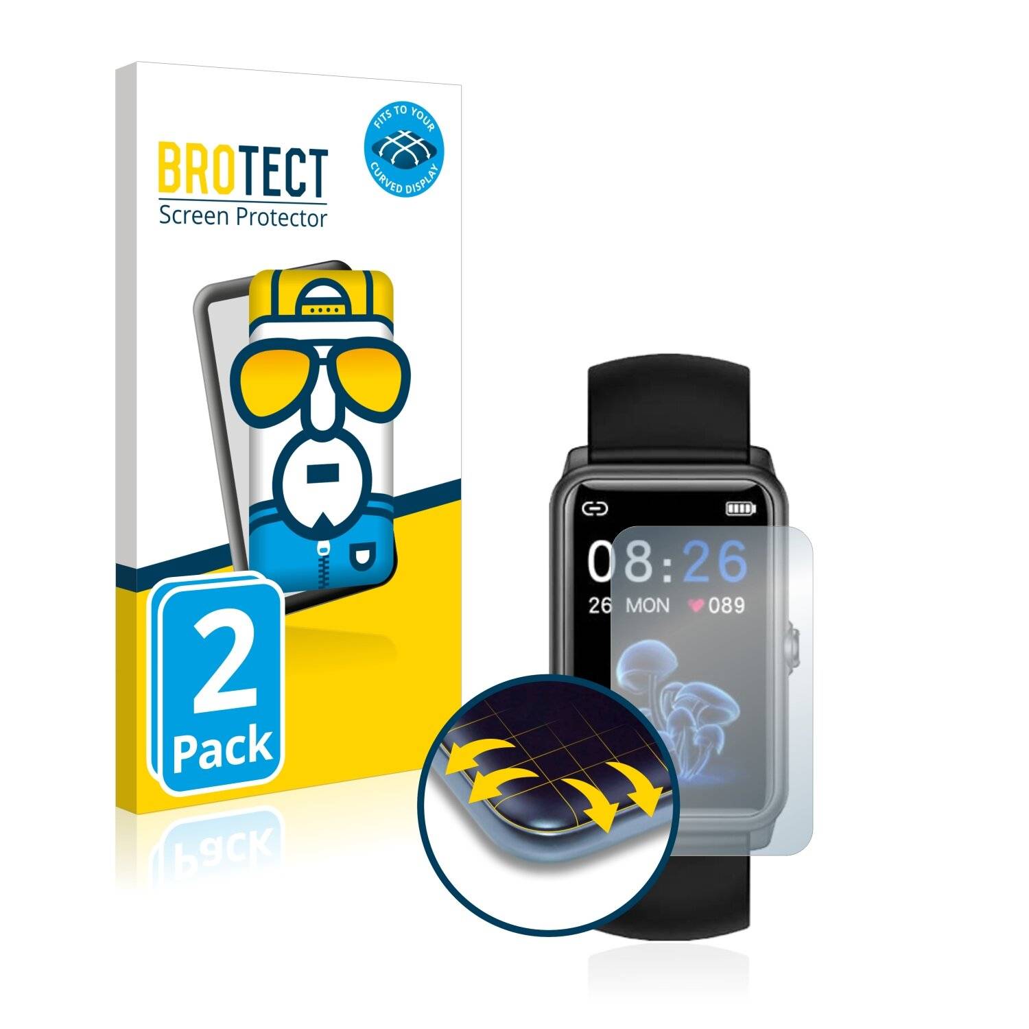 2x BROTECT Flex Full-Cover Displayschutzfolie für Ieverda Smart