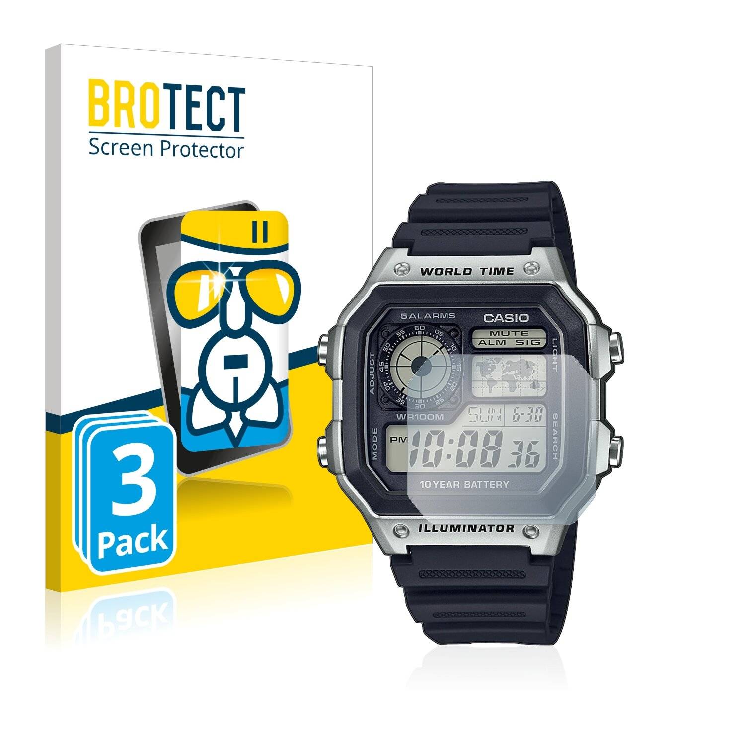 3x BROTECT AirGlass Schutzglas Folie für Casio