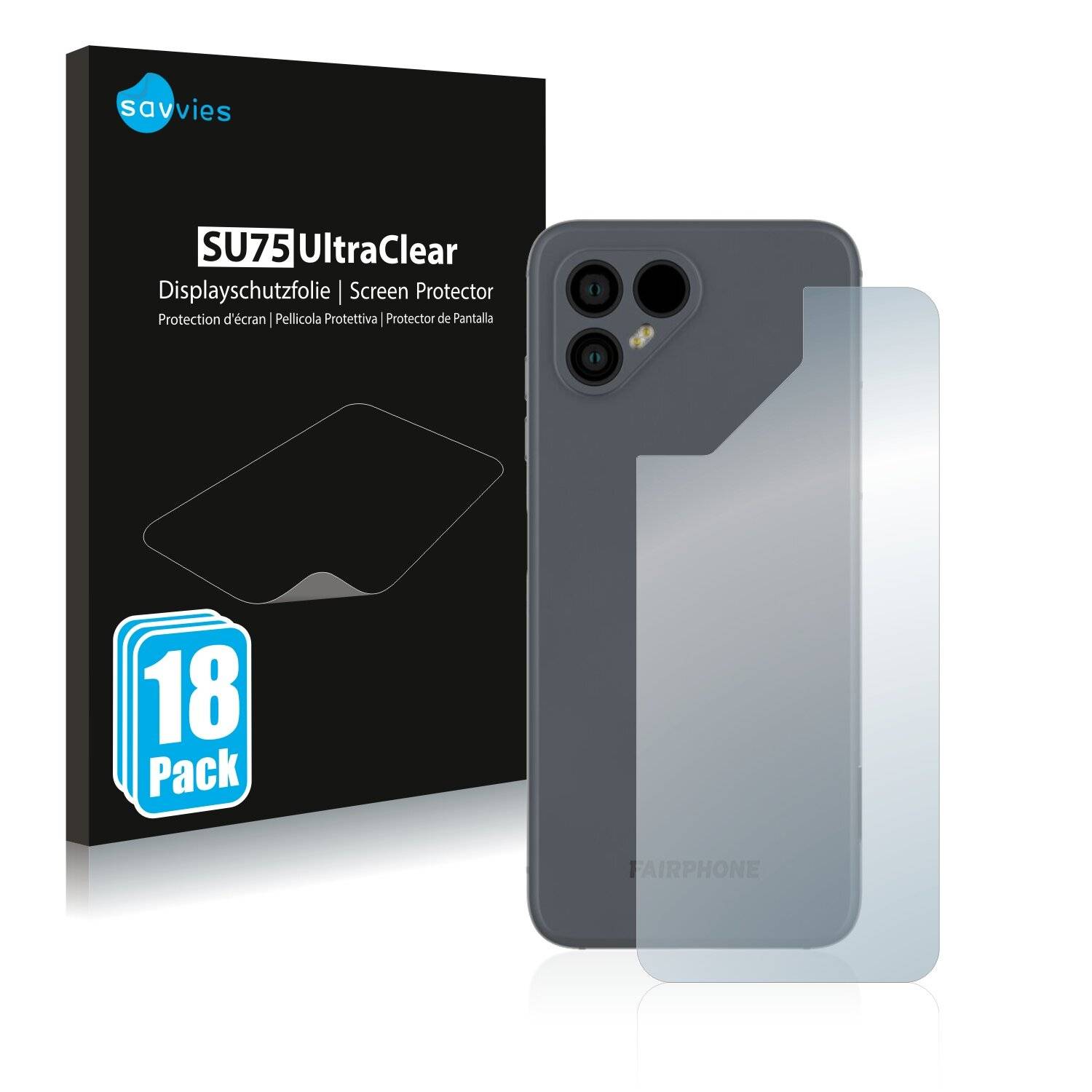 18x Savvies SU75 Displayschutzfolie für Fairphone 4