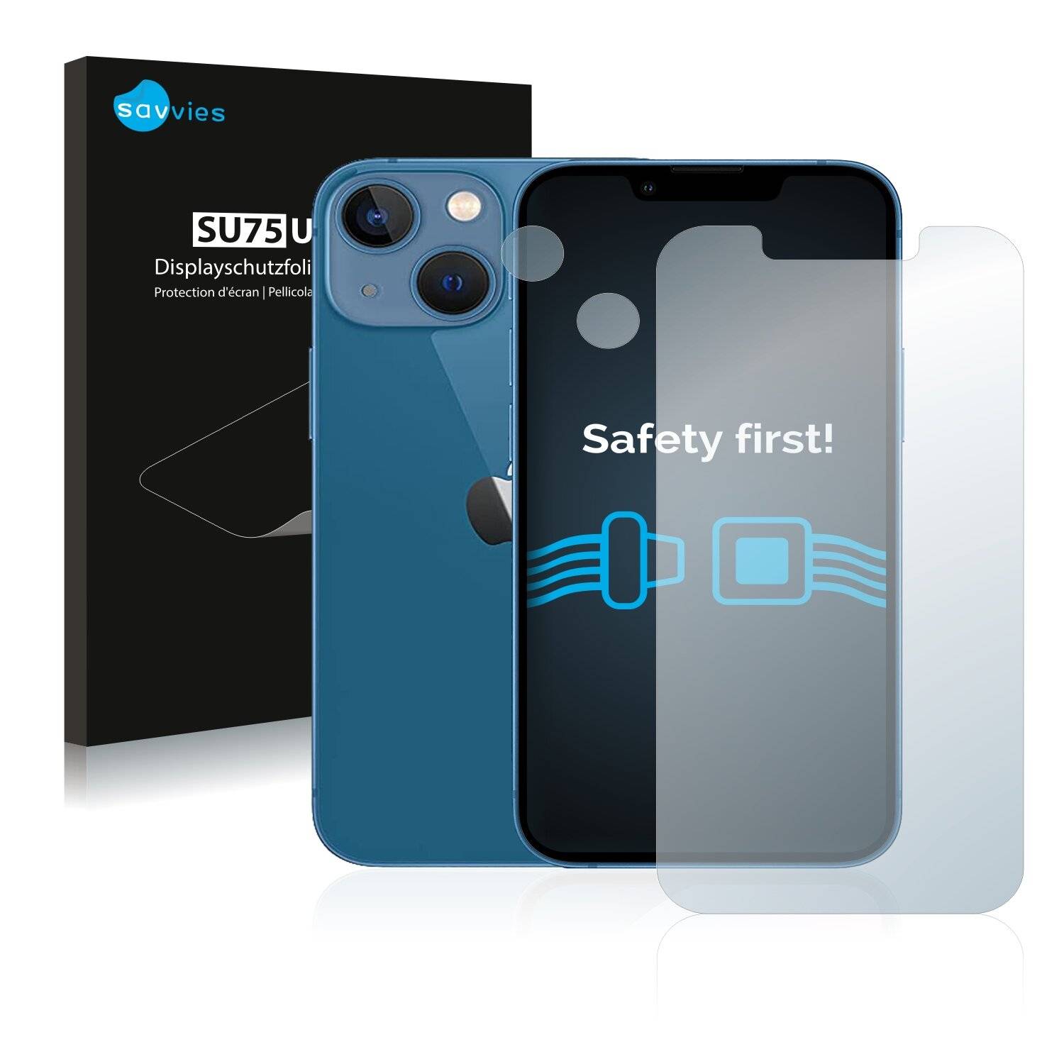 18x Savvies SU75 Displayschutzfolie für Apple iPhone 13 mini (Vorderseite +