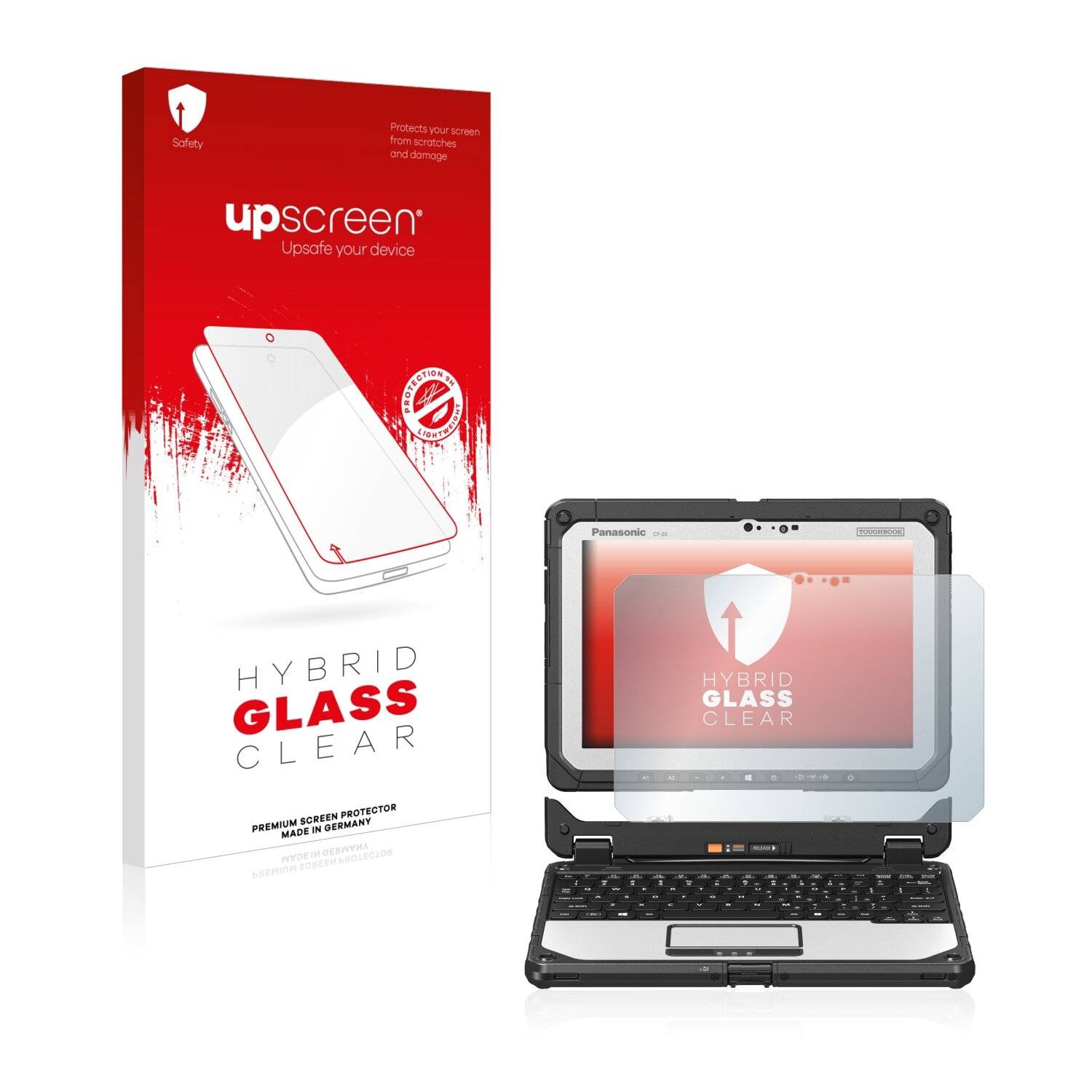 upscreen Hybrid Glass Clear Premium Schutzglas Folie für Panasonic Toughbook 20