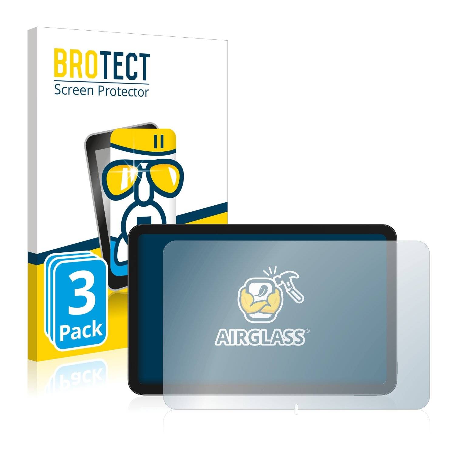 3x BROTECT AirGlass Schutzglas Folie für Nokia T20 (im