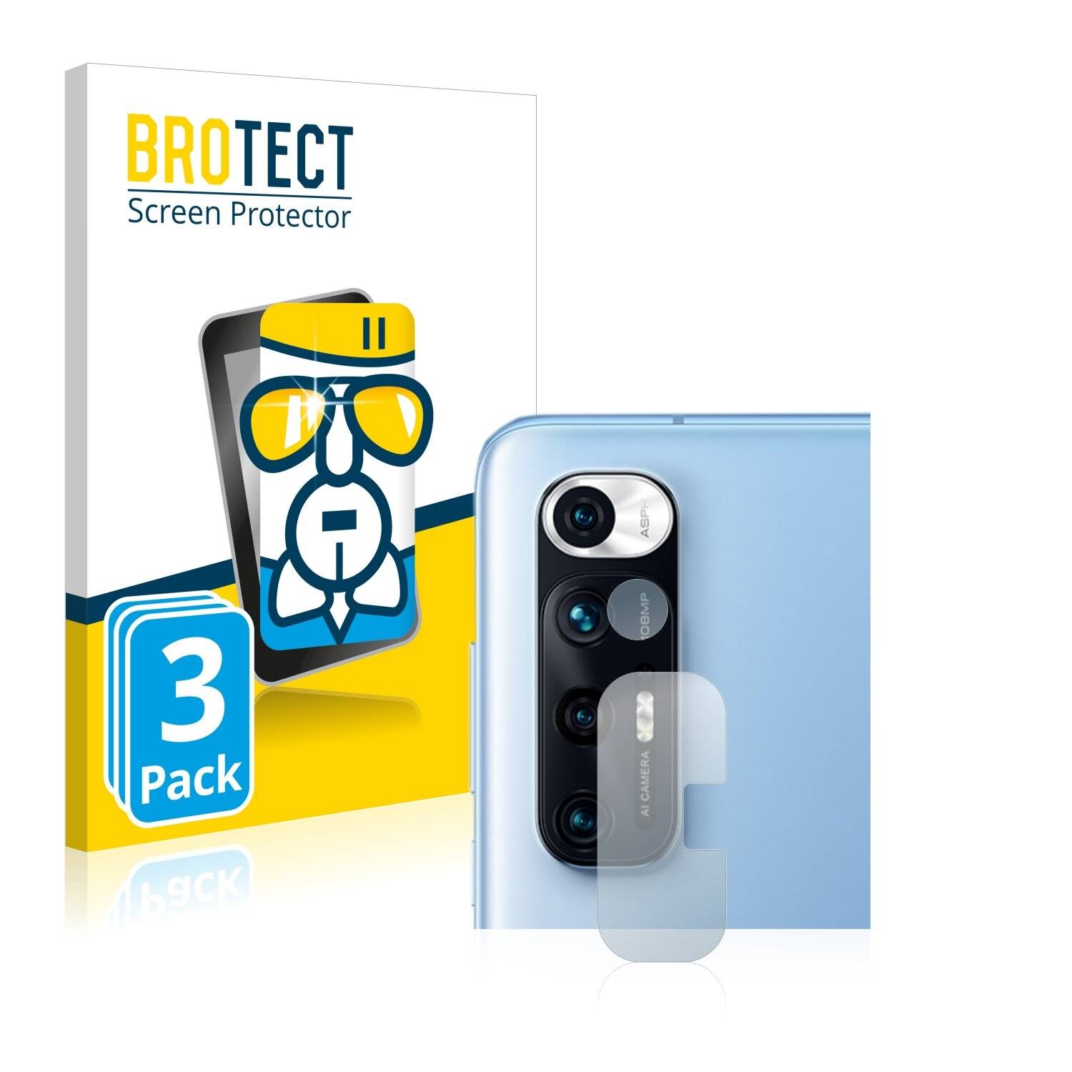 3x BROTECT AirGlass Schutzglas Folie für Xiaomi Mi 10S (NUR