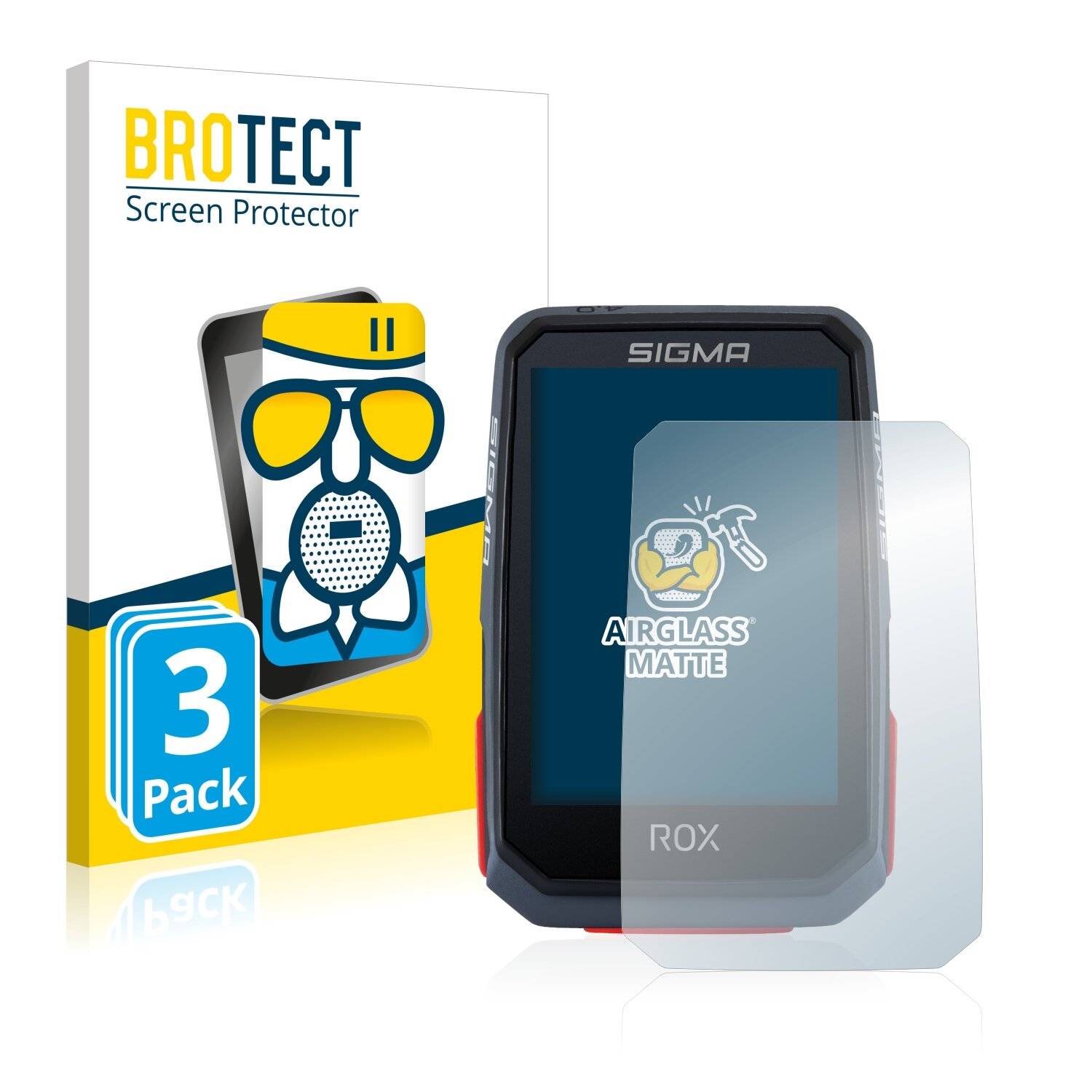 3x BROTECT AirGlass Matte Schutzglas Folie für Sigma ROX