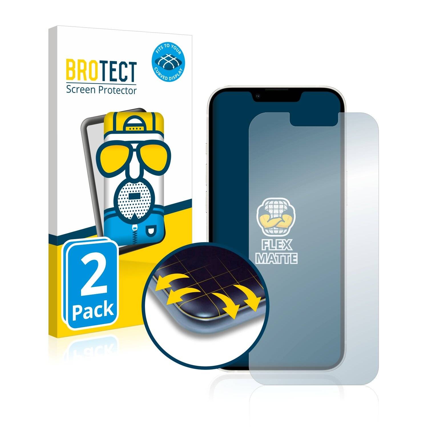2x BROTECT Flex Matte Full-Cover Displayschutzfolie für Apple iPhone