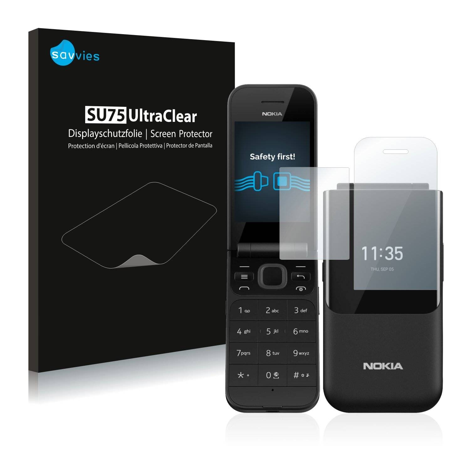 18x Savvies SU75 Displayschutzfolie für Nokia 2720