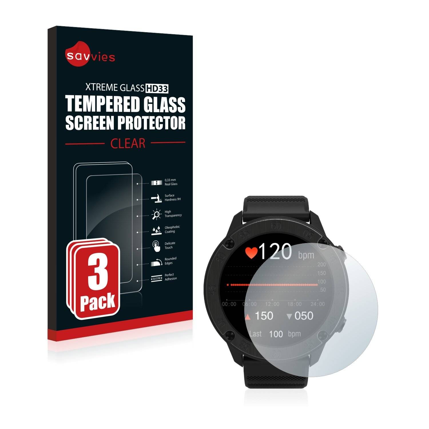 3x Savvies HD33 Clear Schutzglas für Blackview