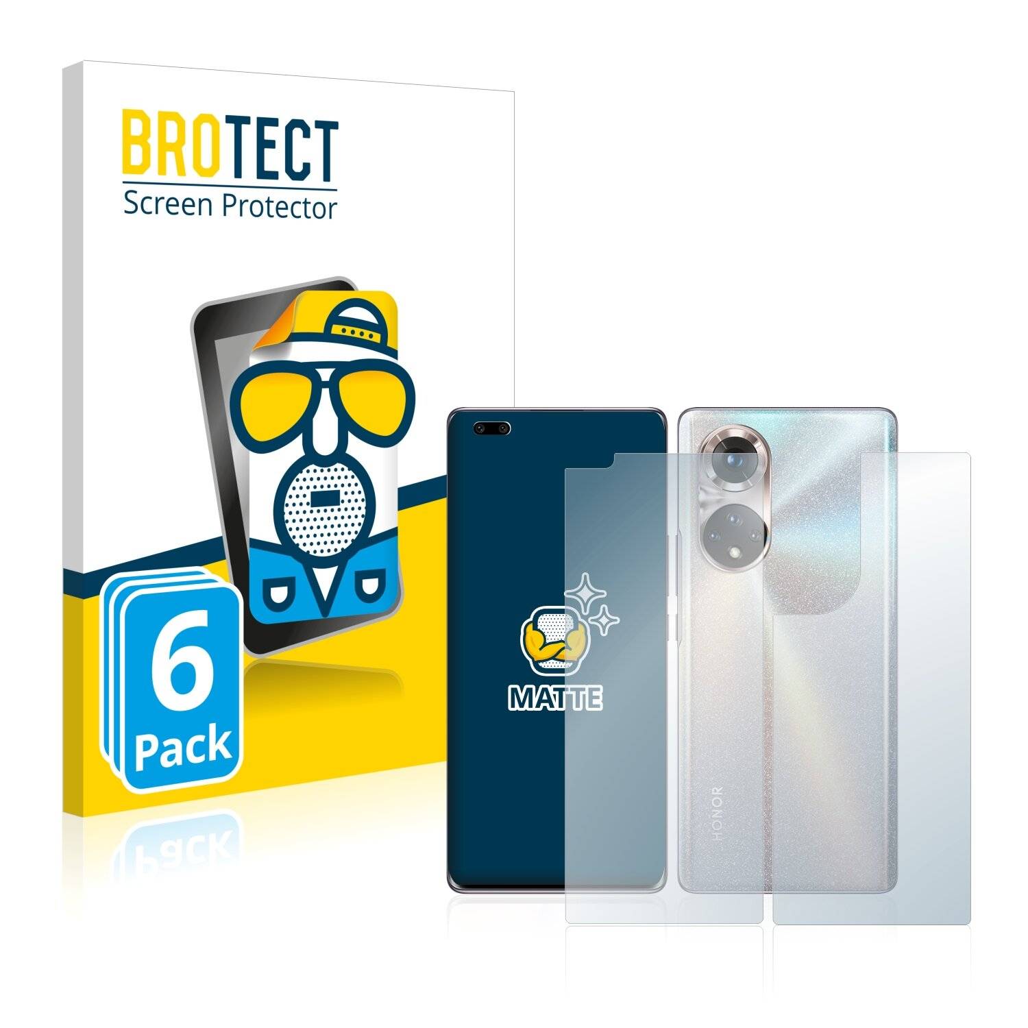 6x BROTECT Matte Displayschutzfolie für Honor 50 Pro (Vorder + Rückseite) - Entspiegelt,